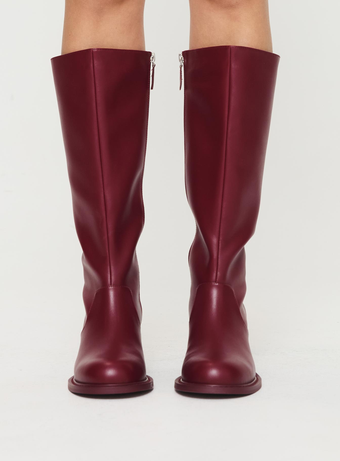 Ella Knee High Boots Burgundy Cheap Sale Many Kinds Of