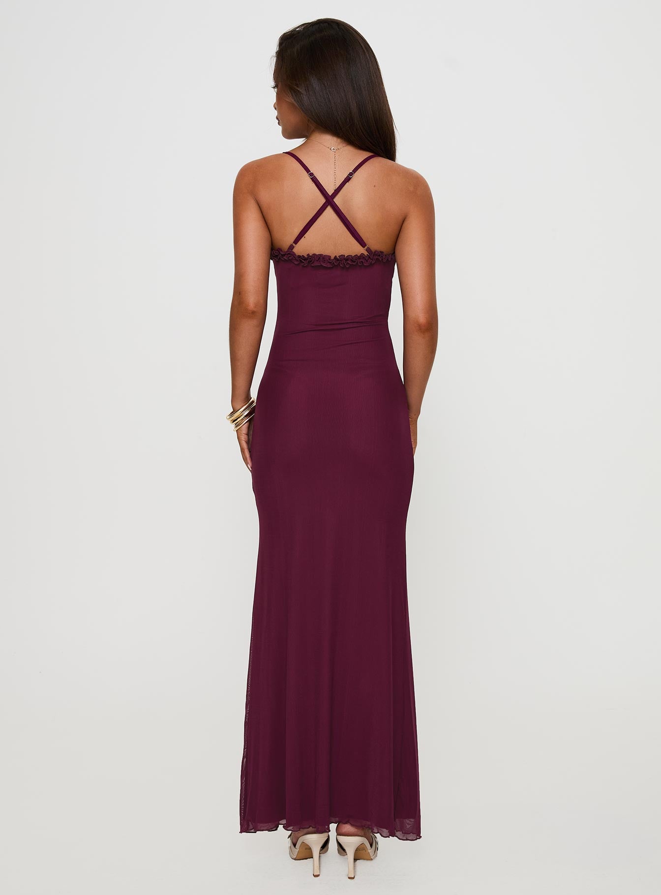 Soulina Ruched Maxi Dress Purple 2025 Cheap Pice