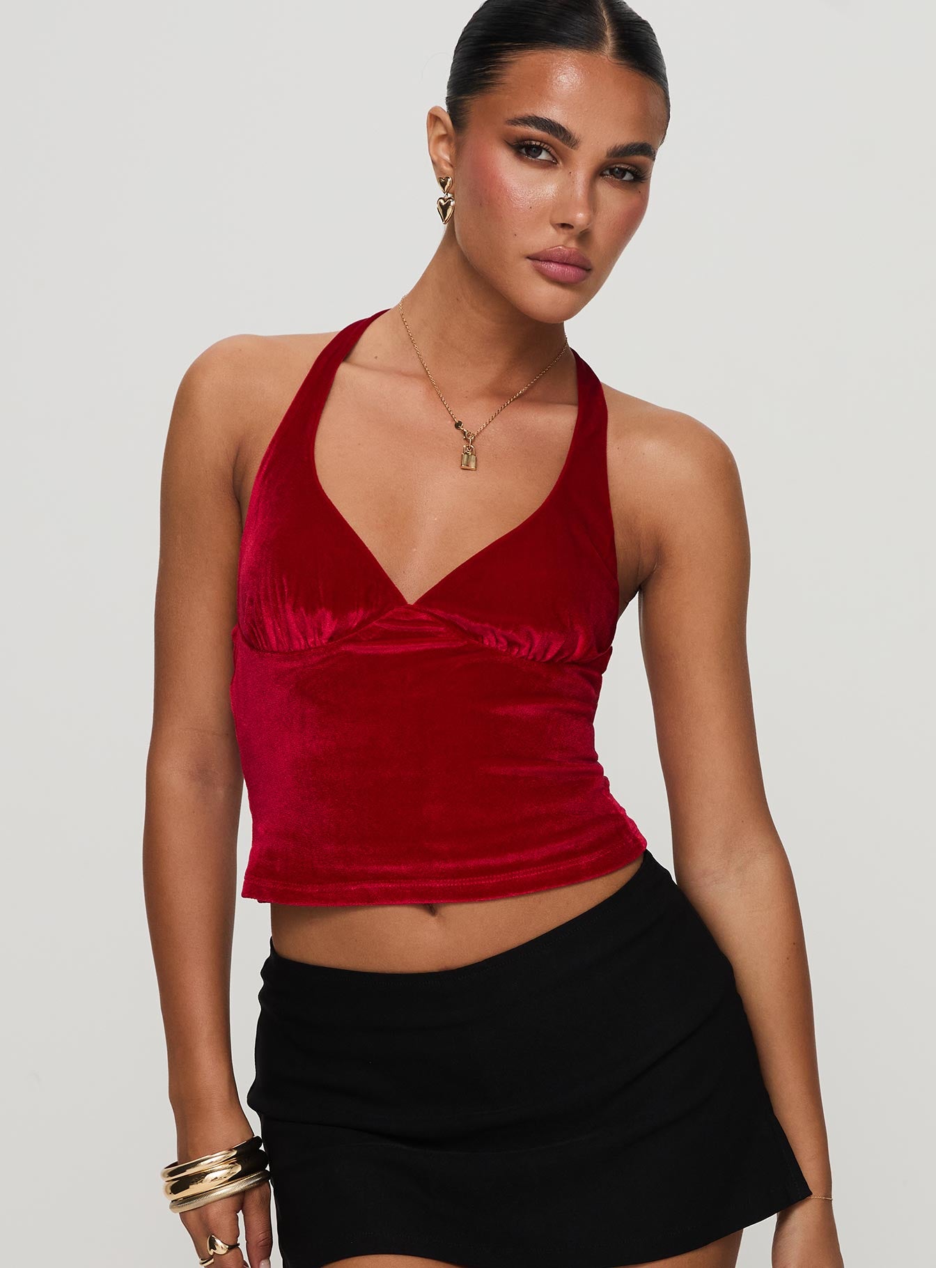 Tuberose Halter Top Red Cheap Best