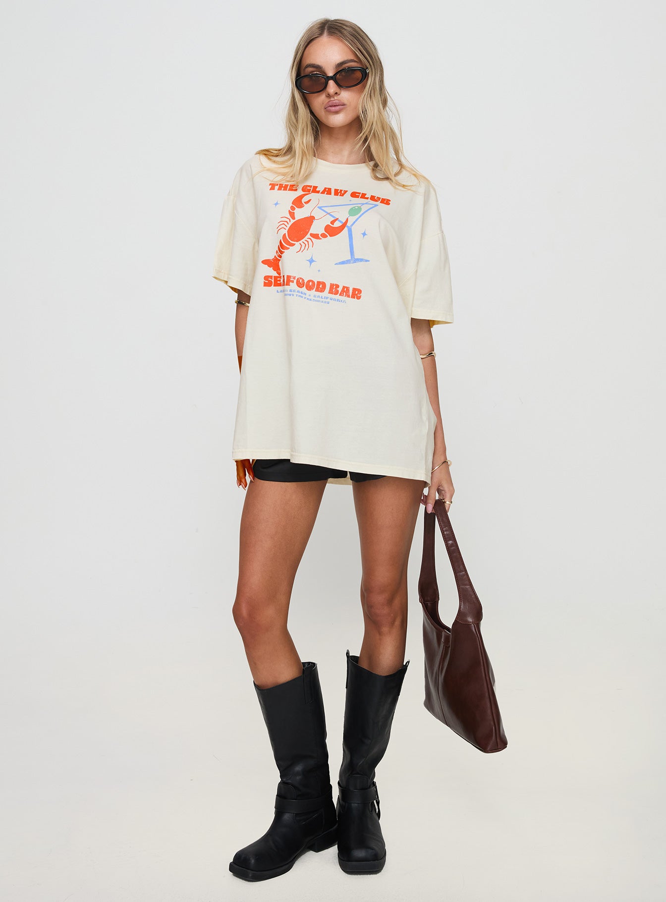 The Claw Club Oversized Tee Yellow Clearance Shop