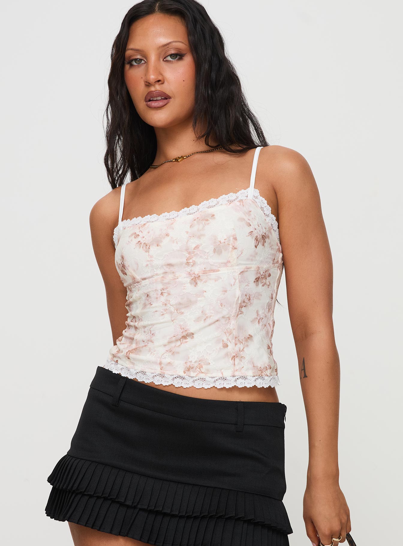 Zachariah Cami Top White Floral Sale Tumblr