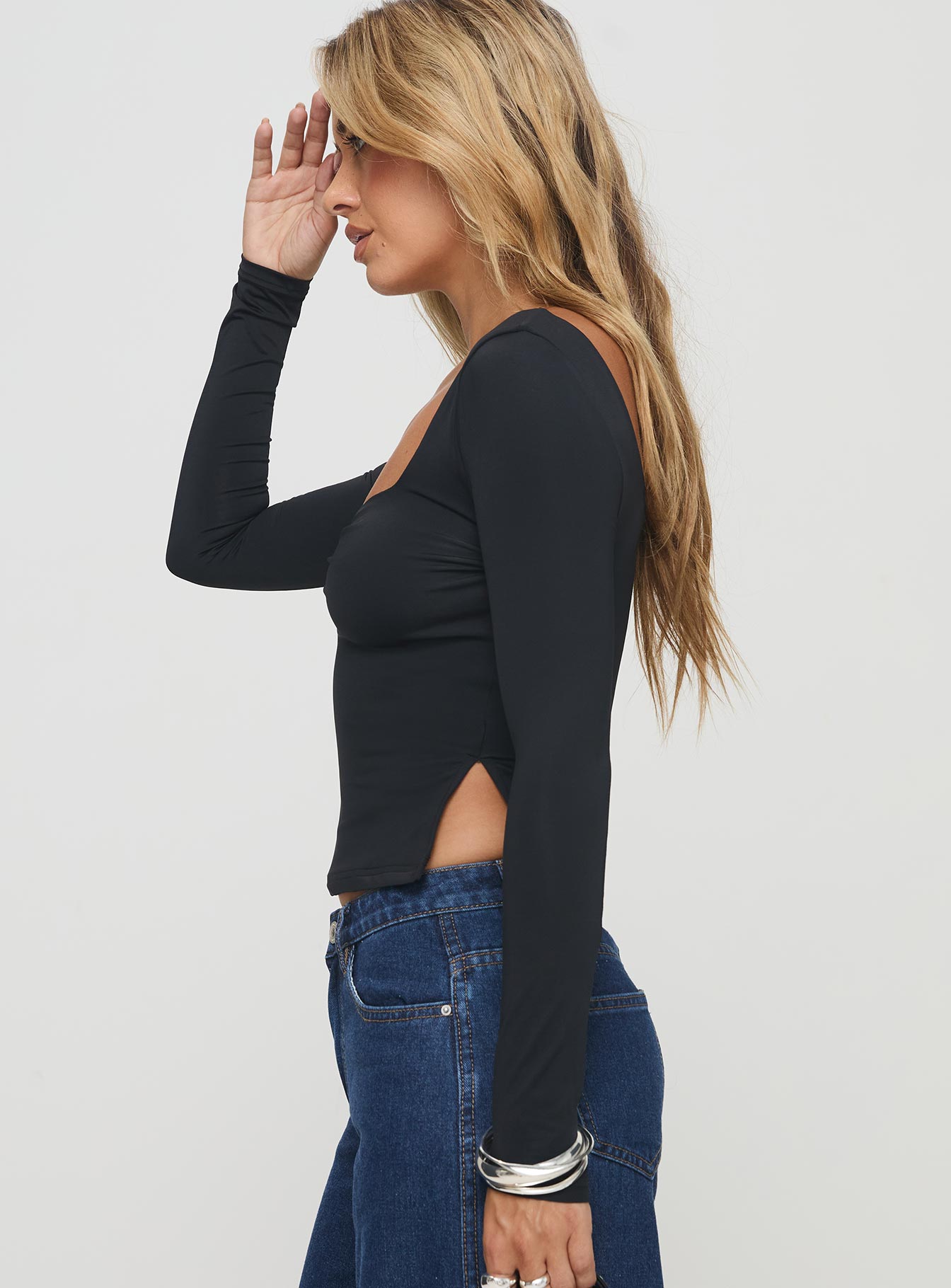 Rehna Long Sleeve Top Black How Much Sale Online