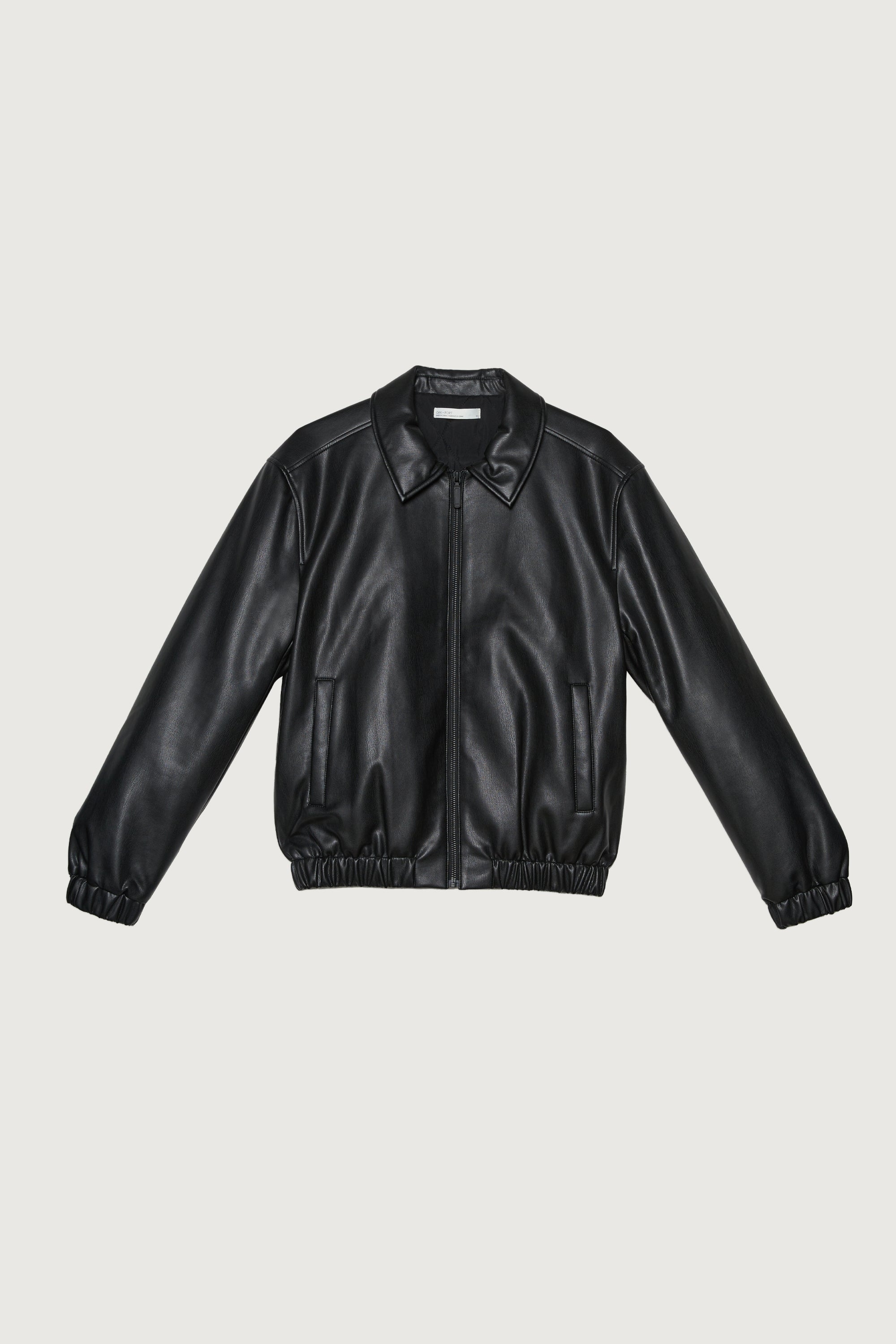 VEGAN LEATHER BOMBER JACKET Clearance Free Shipping