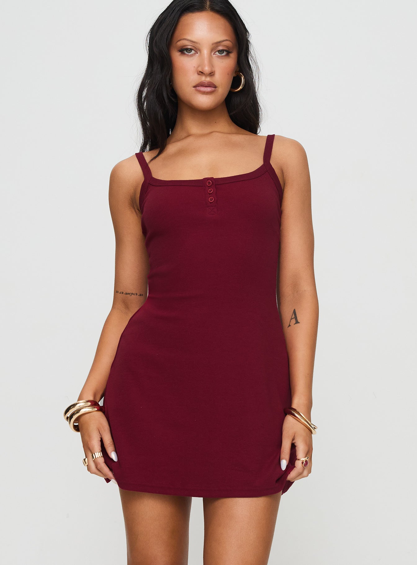 Baseline Rib Mini Dress Red Cheap Sale Discounts