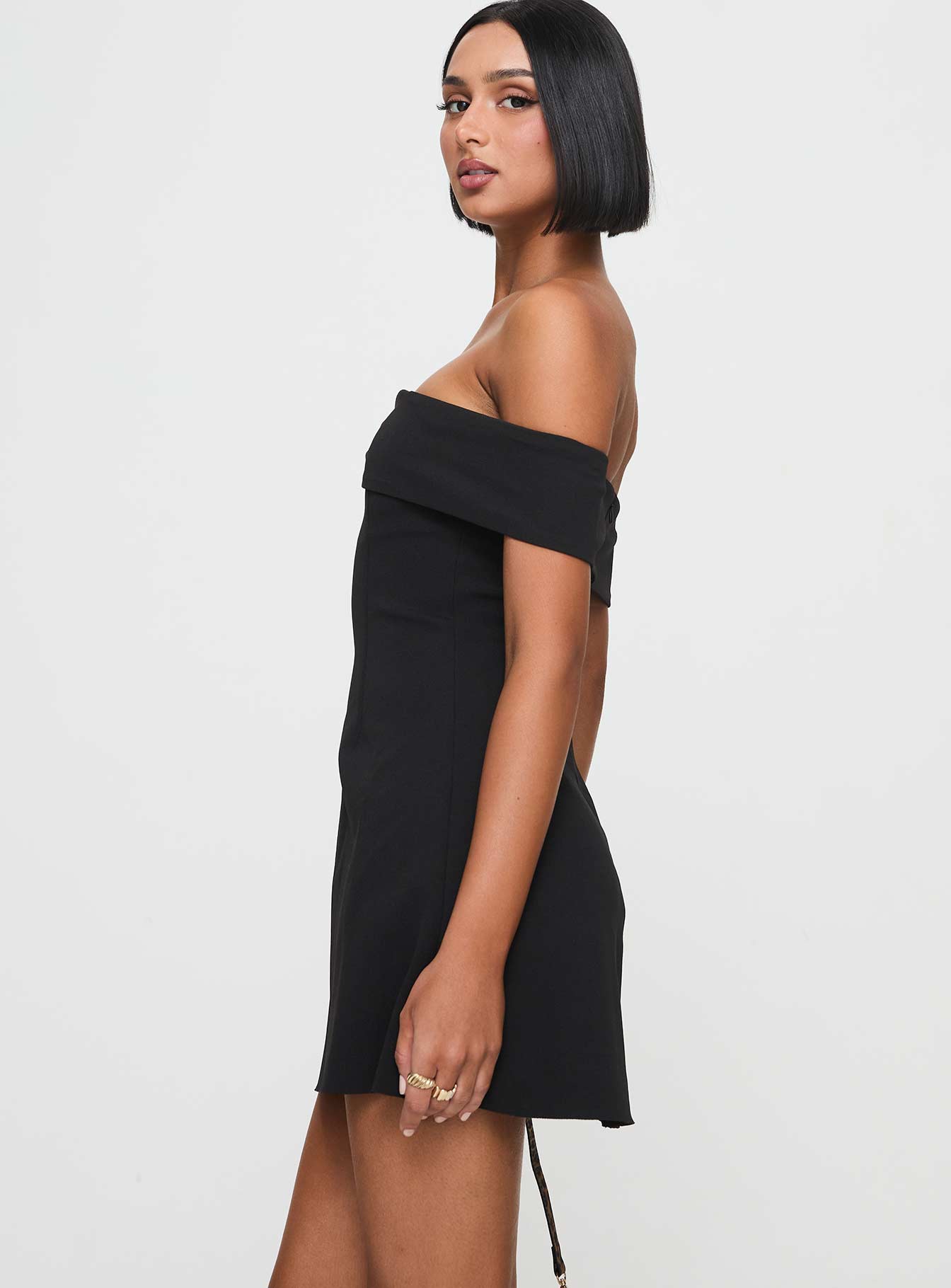 Lanes Off The Shoulder Mini Dress Black Sale Tumblr