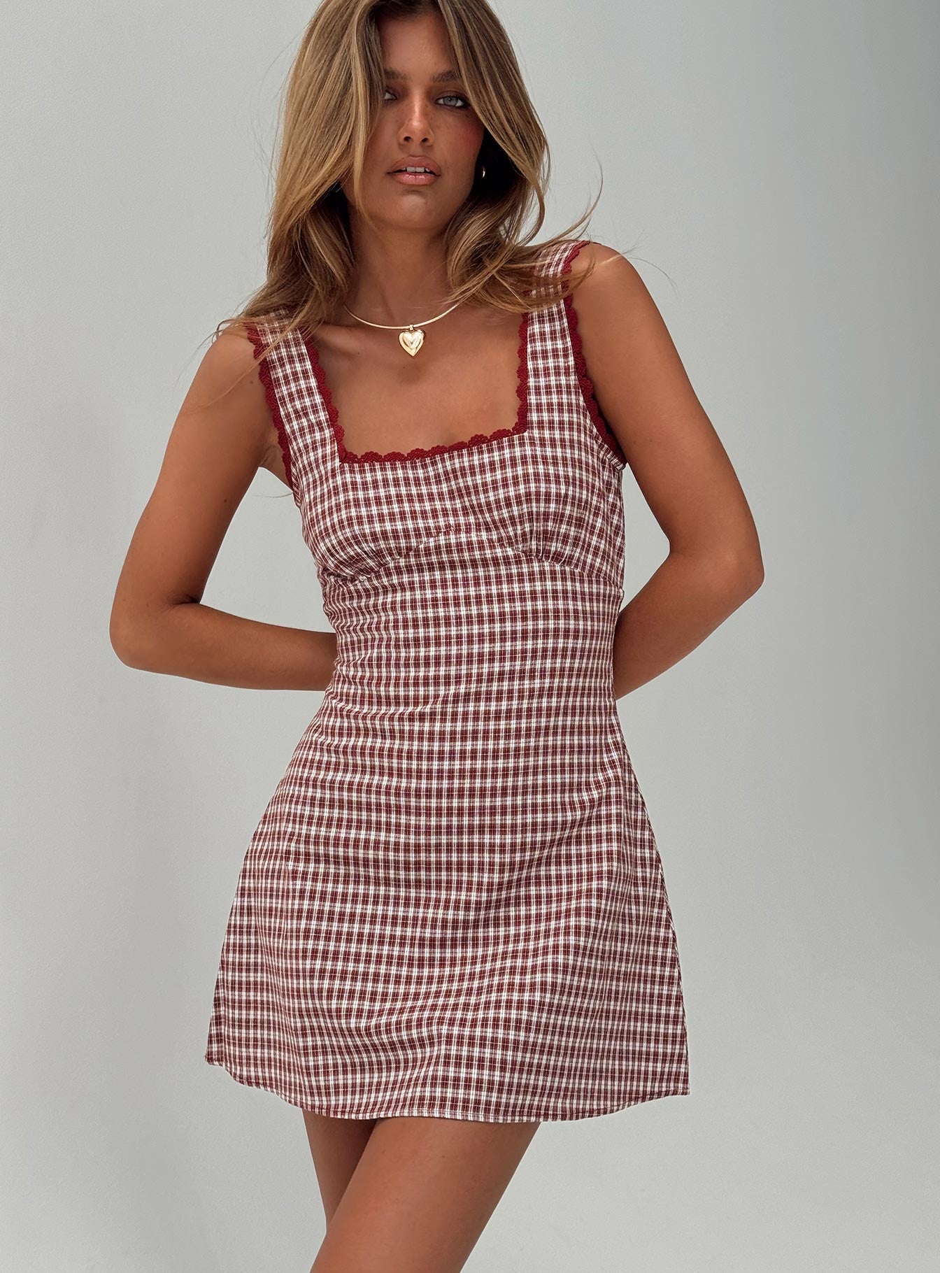 Dasha Mini Dress Red Check Visit New Online