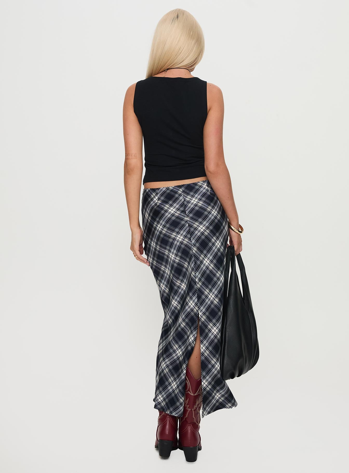 Everlie Low Waist Maxi Skirt Check Multi Latest Cheap Online