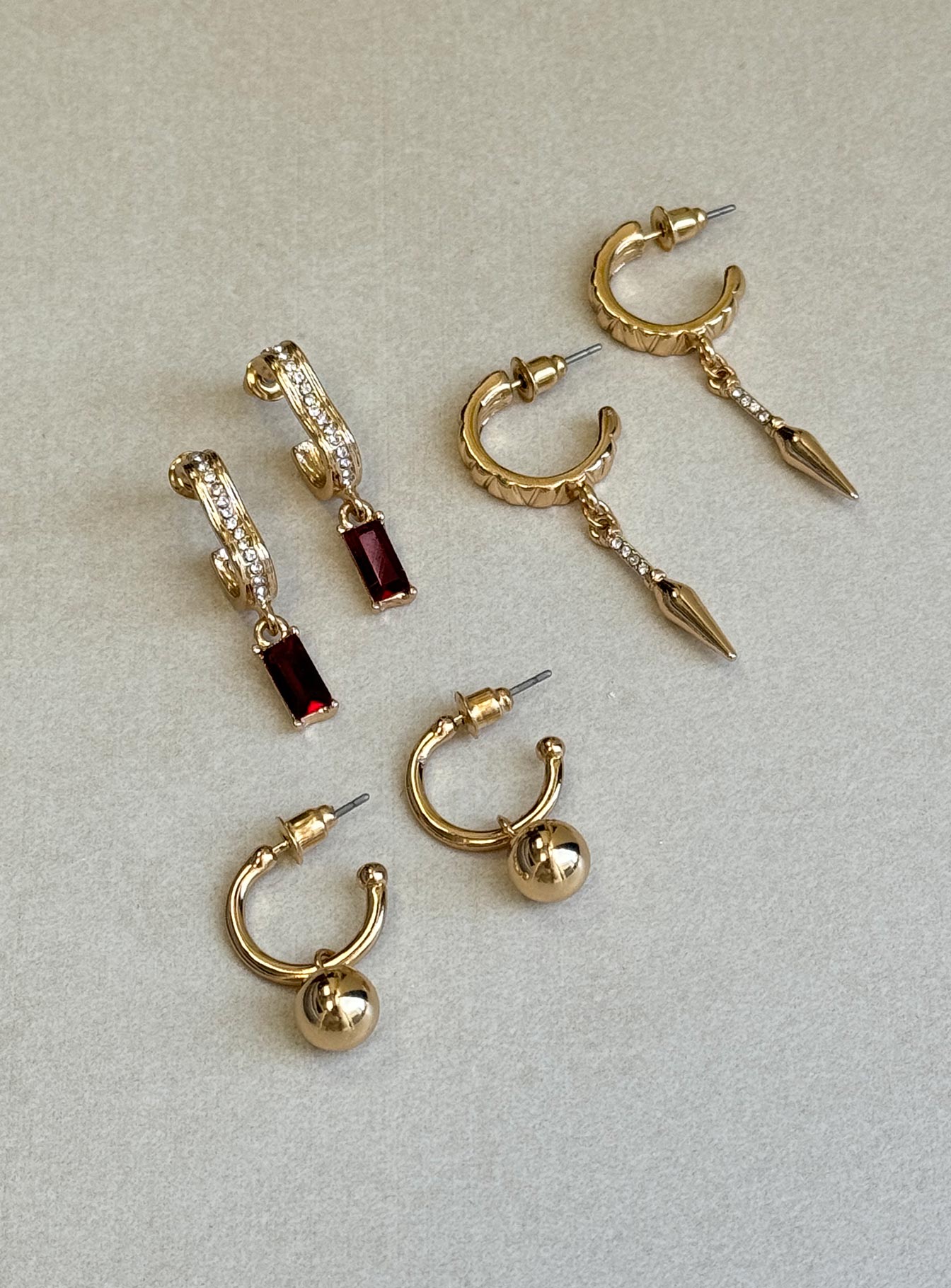 Red Corvette Earring Pack Gold Online Online Clearance