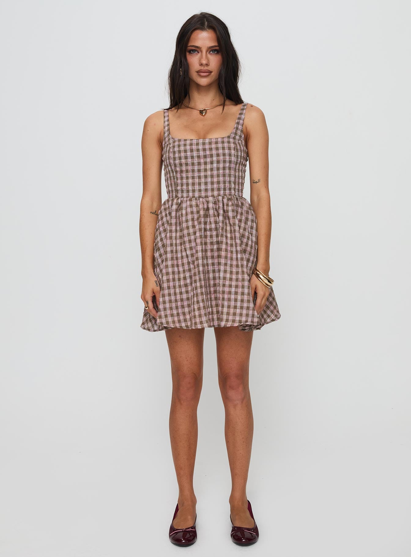 Cartmel Mini Dress Brown / Pink Pay With Paypal Cheap Online