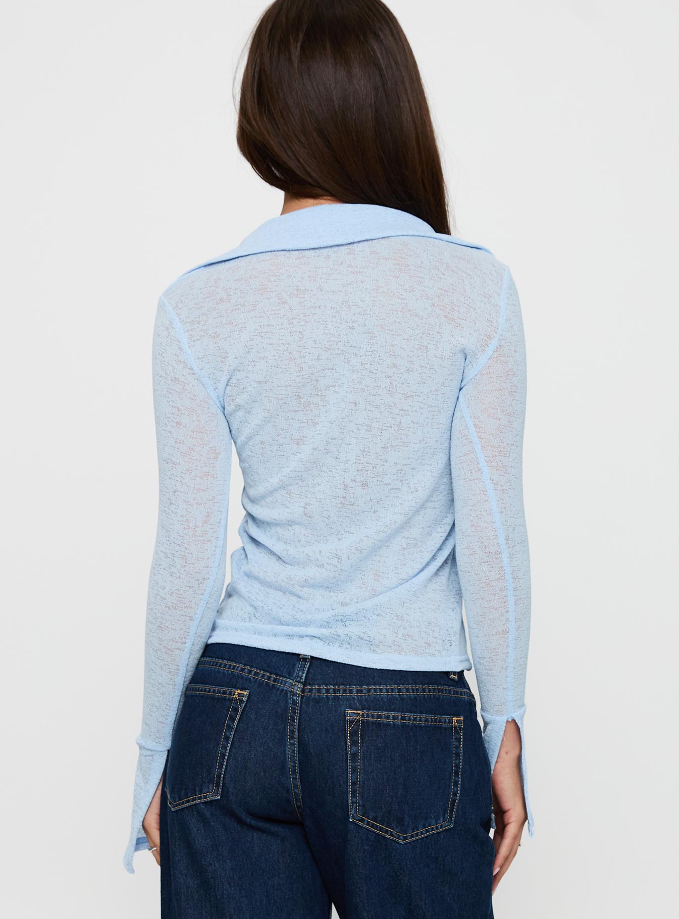 Finnean Long Sleeve Top Pale Blue Clearance Recommend