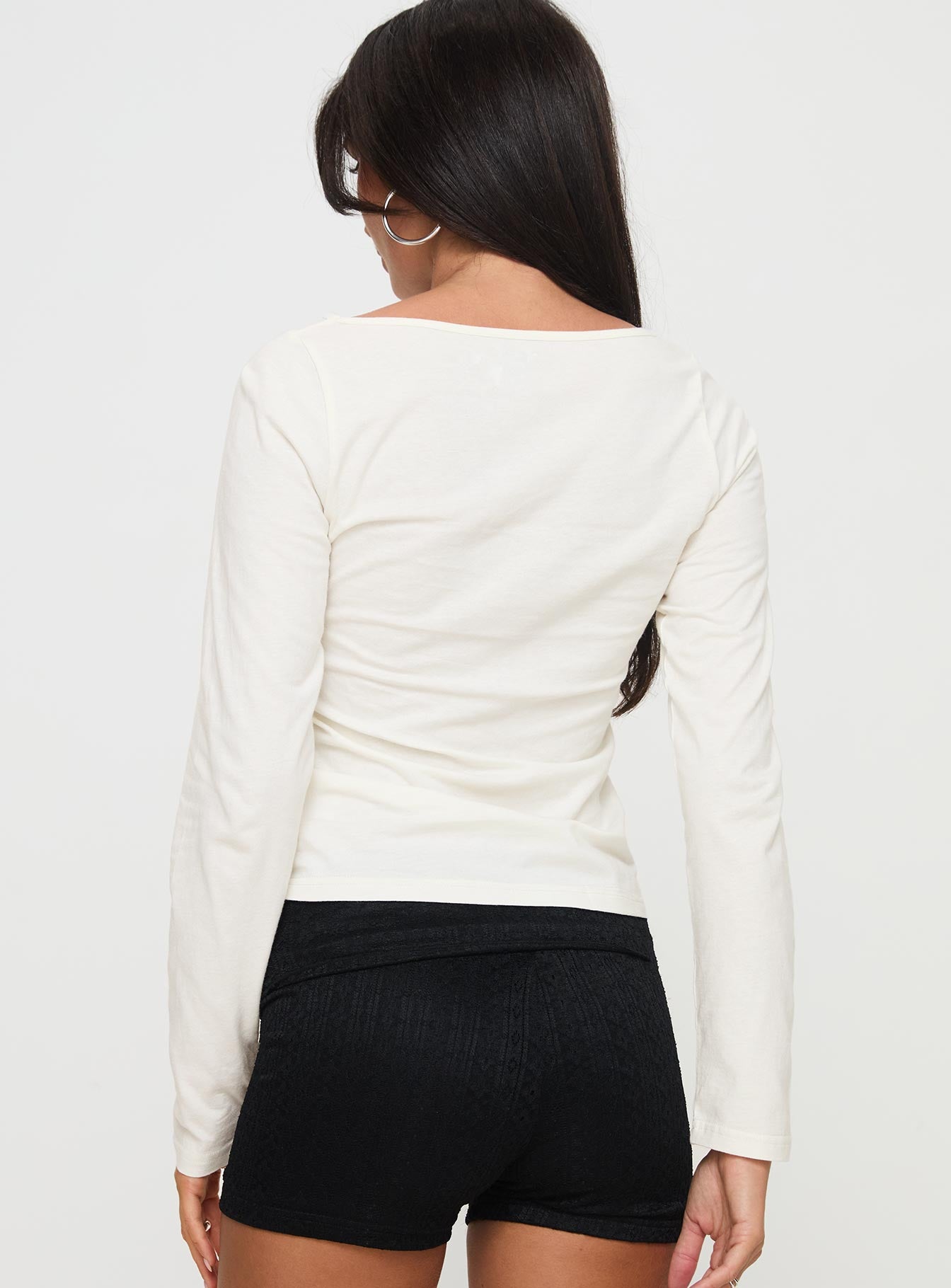 Martini Bow Long Sleeve Top Cream Outlet Cheap Online