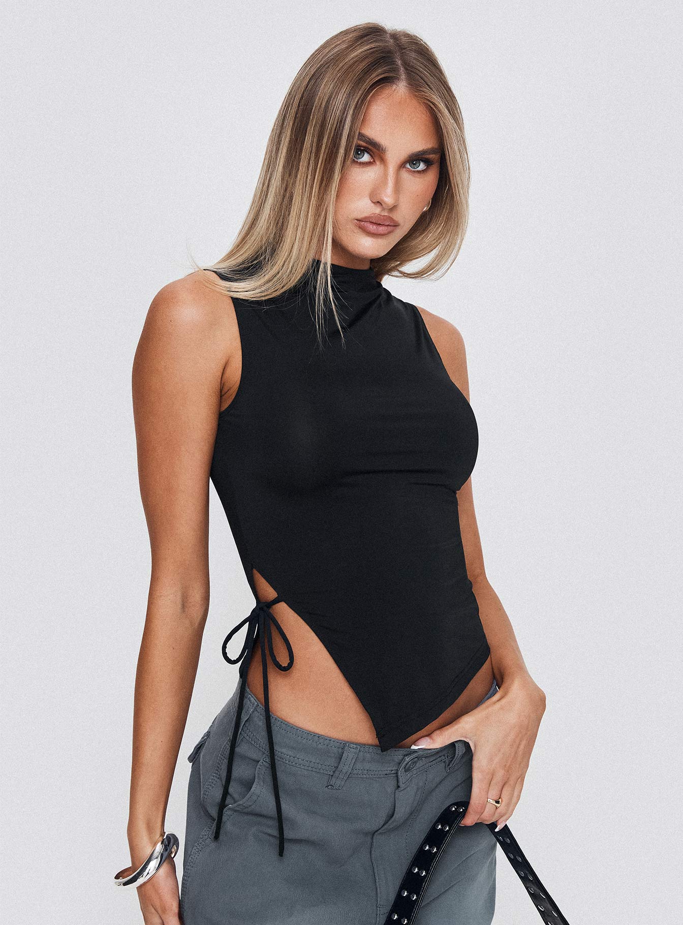 Solarah Tie Side Top Black Cheapest Pice For Sale