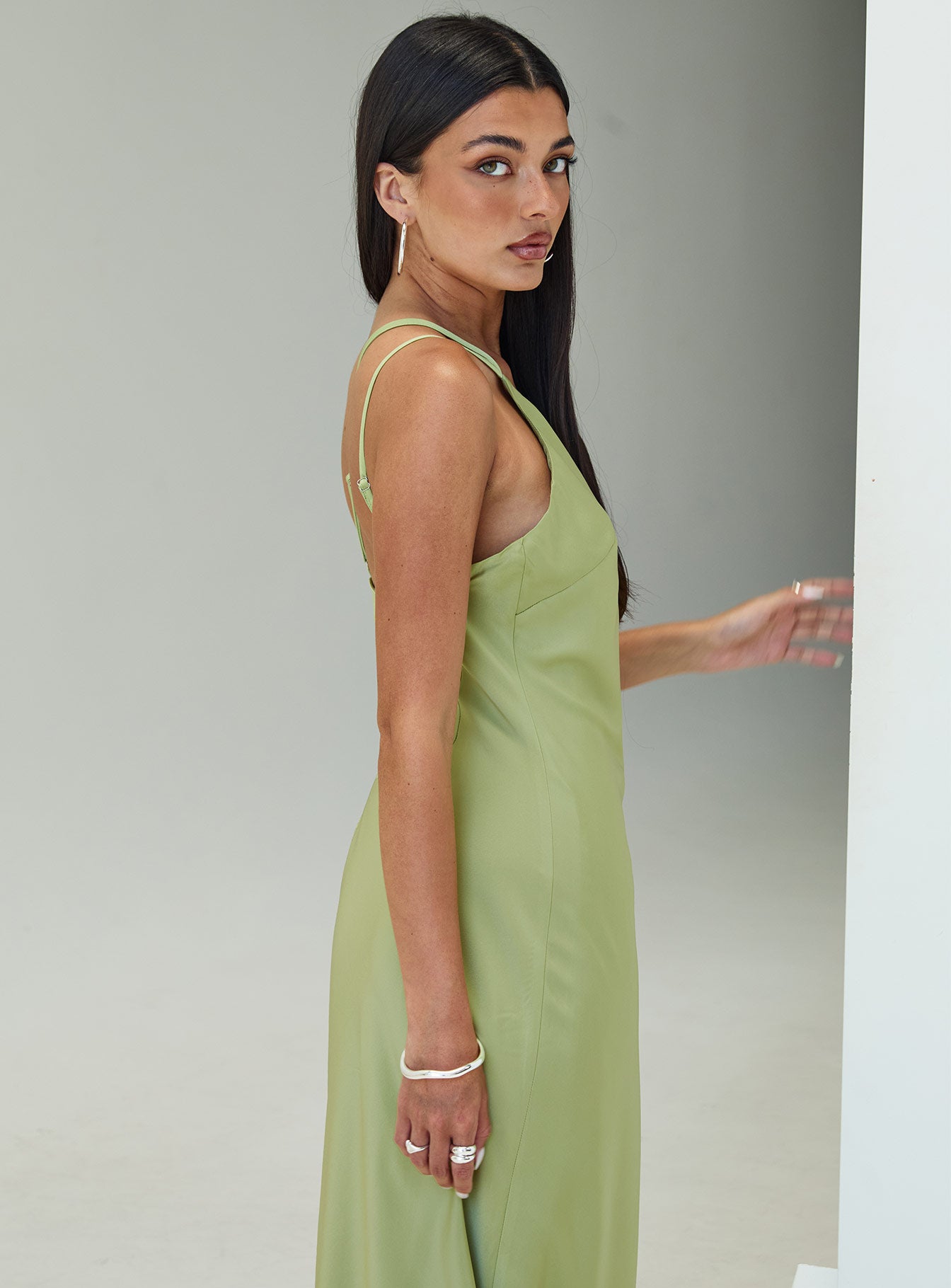 Nehemiah One Shoulder Maxi Dress Green 2025 New Cheap Pice