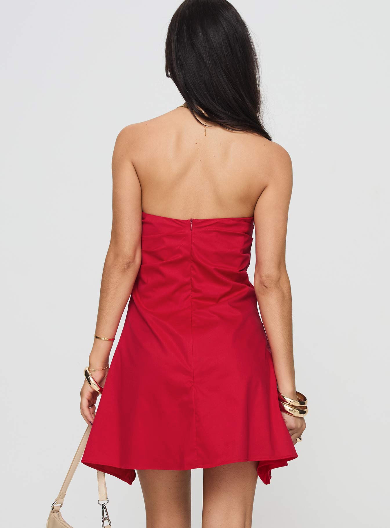 Bradwell Strapless Mini Dress Red Tall In China Sale Online