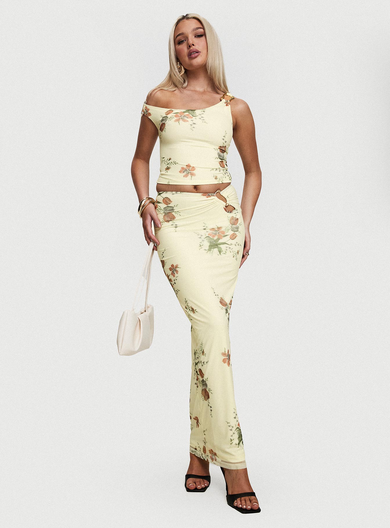 Rios One Shoulder Top Yellow Floral Websites Cheap Pice