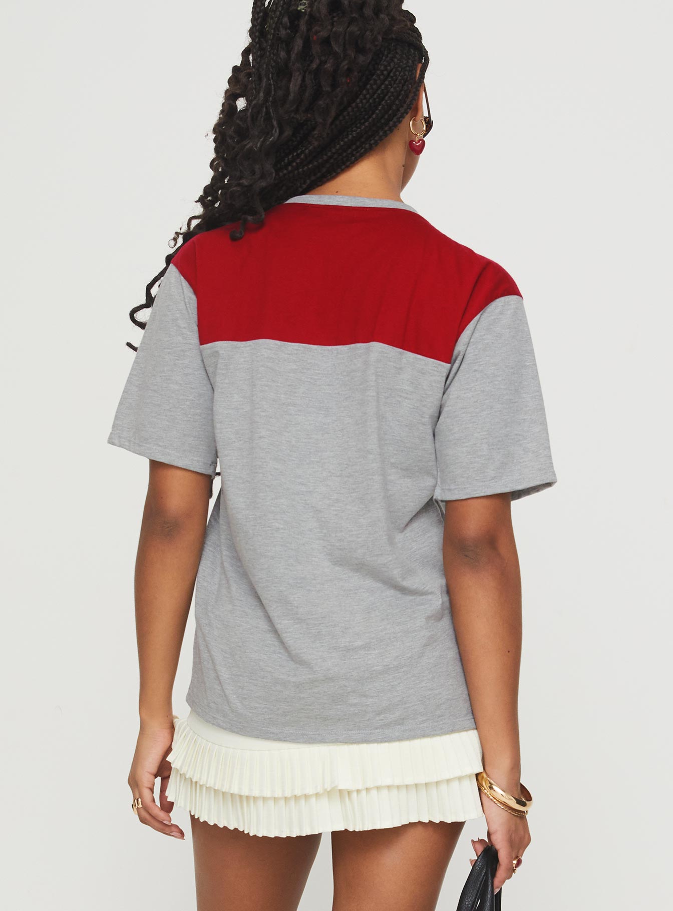 Balap Top Grey Marle / Red Newest