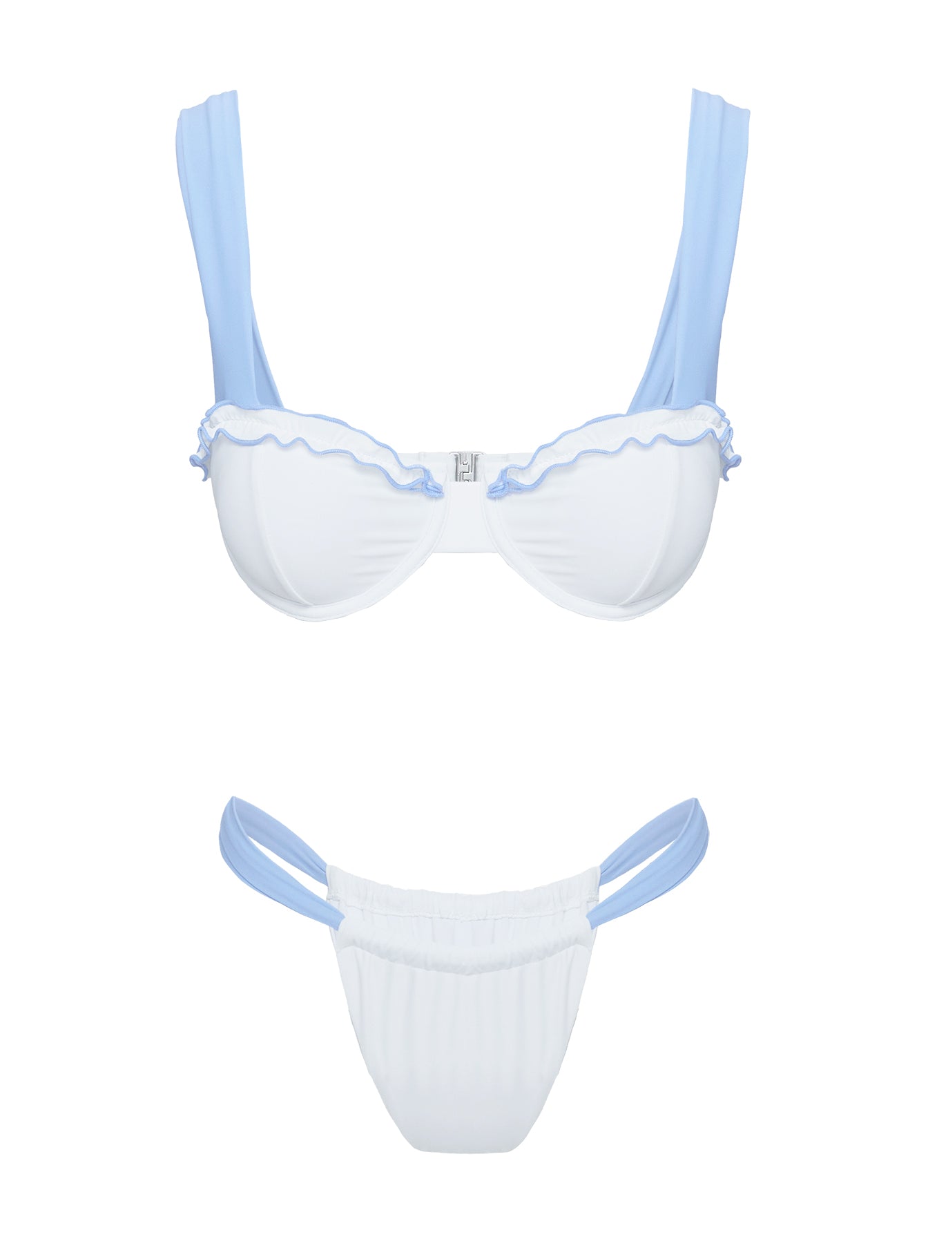 This Summer Underwire Bikini Top Blue / White Cheap Visa Payment