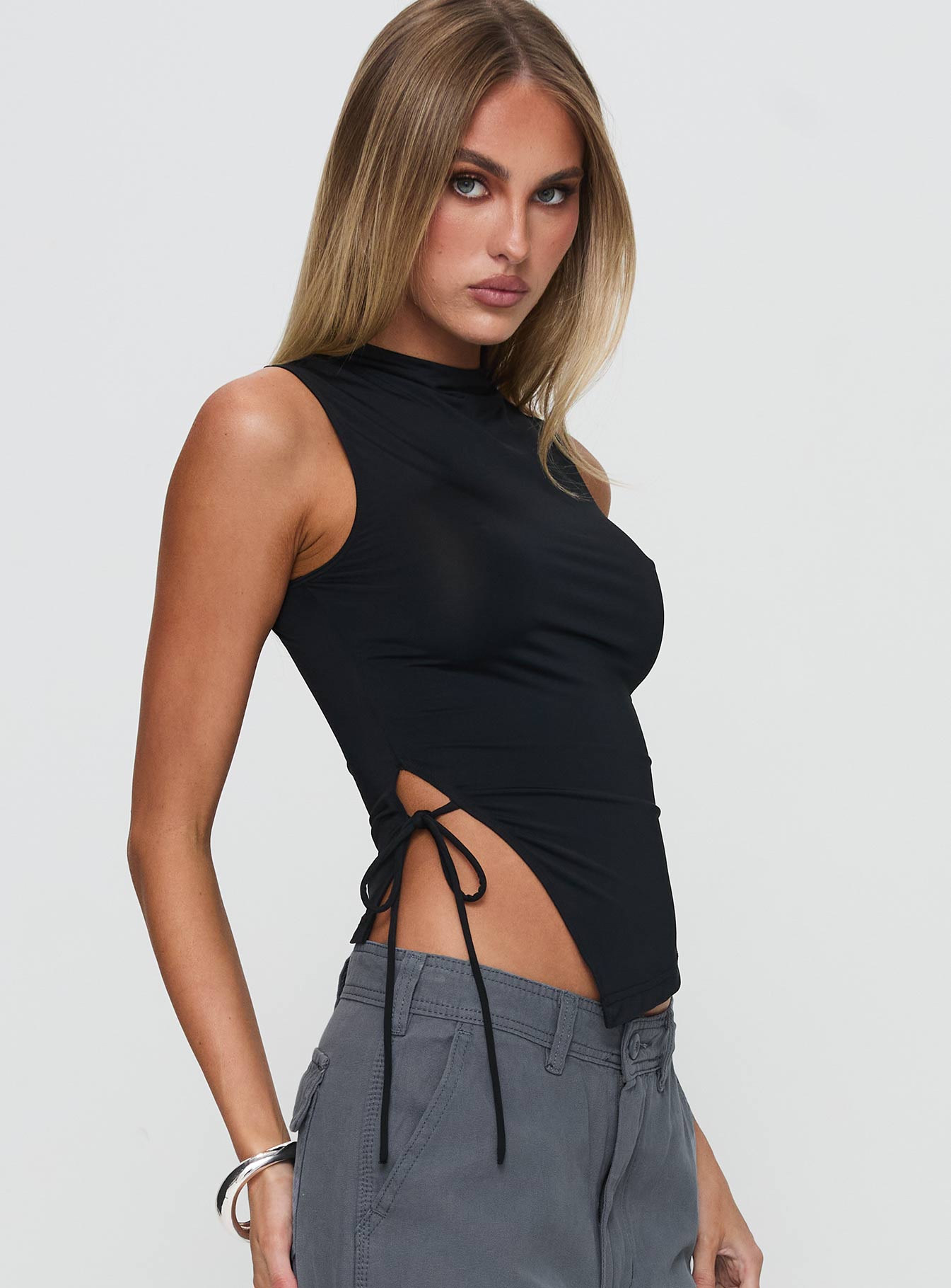 Solarah Tie Side Top Black Cheapest Pice For Sale