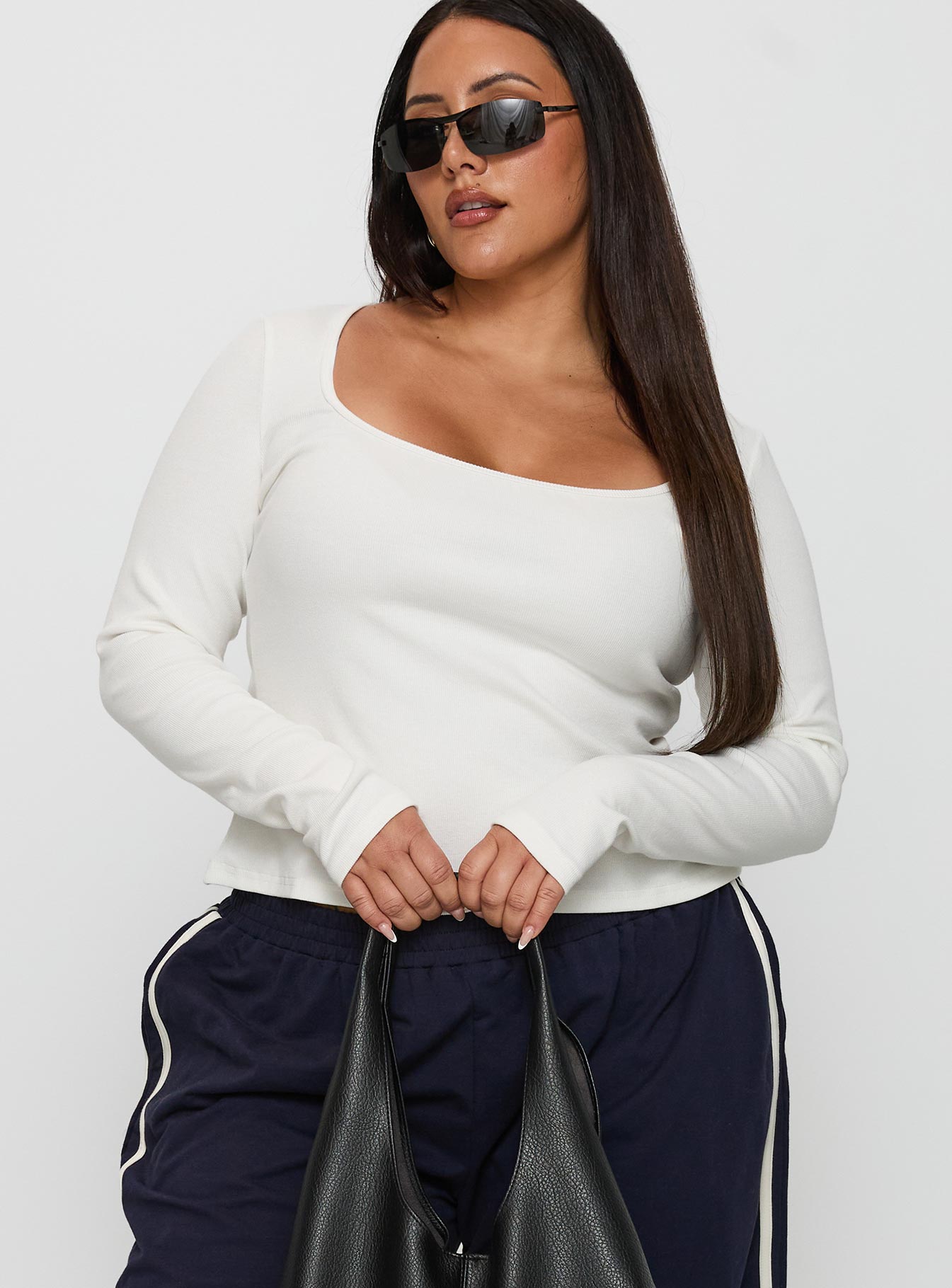 Baseline Long Sleeve Top White Curve Shop Offer Cheap Pice