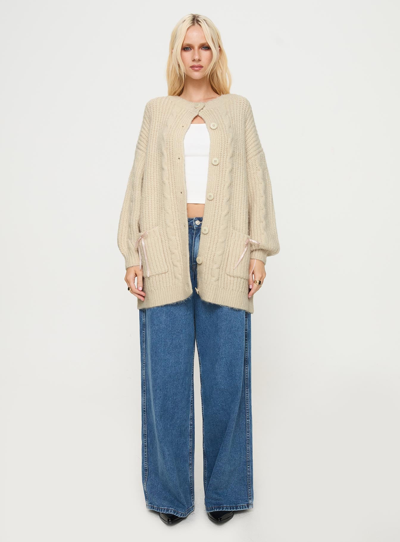 Cameliah Knit Cardigan Cream Cheap Geniue Stockist