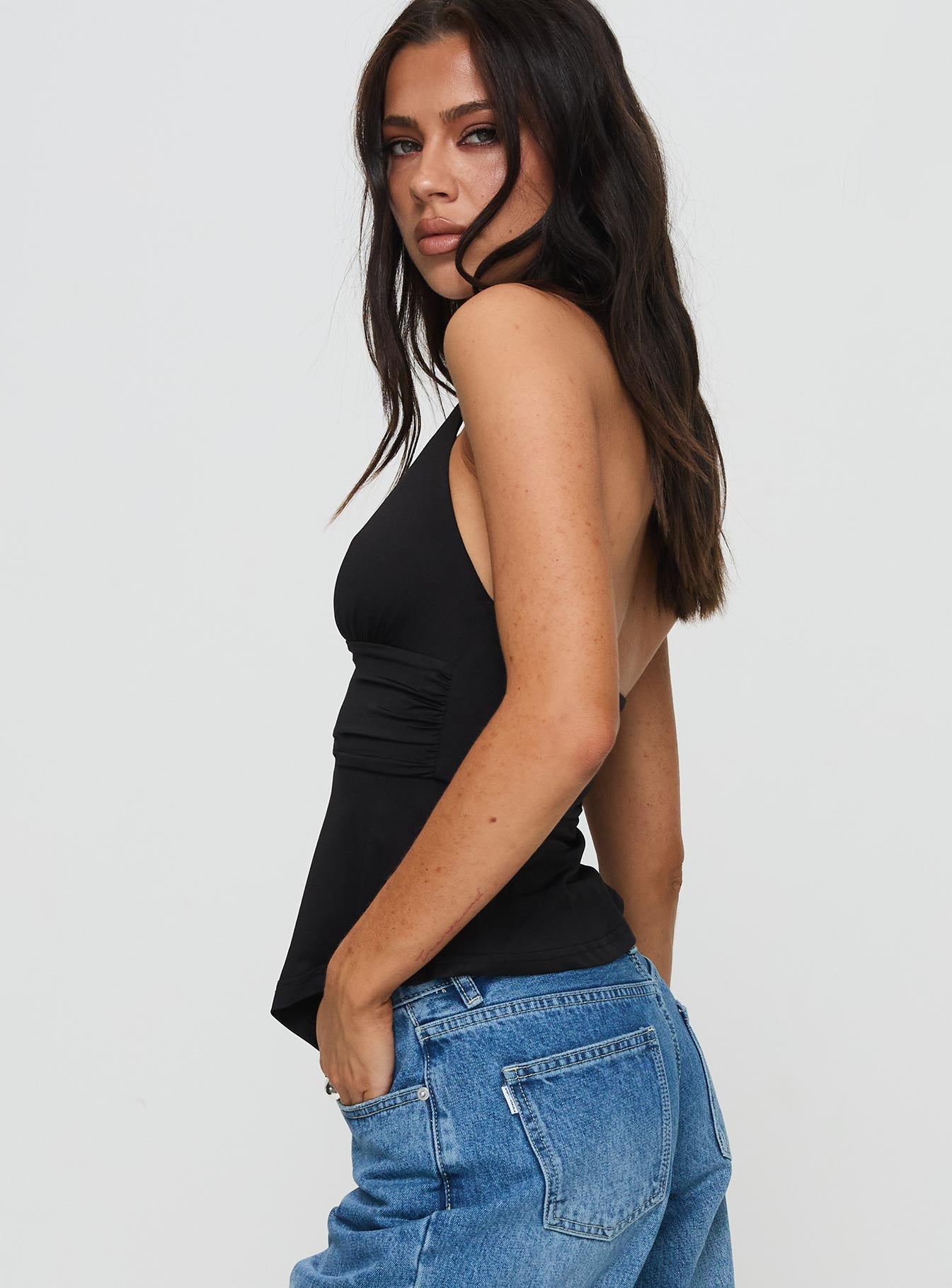 Averee Halter Top Black Big Sale Sale Online