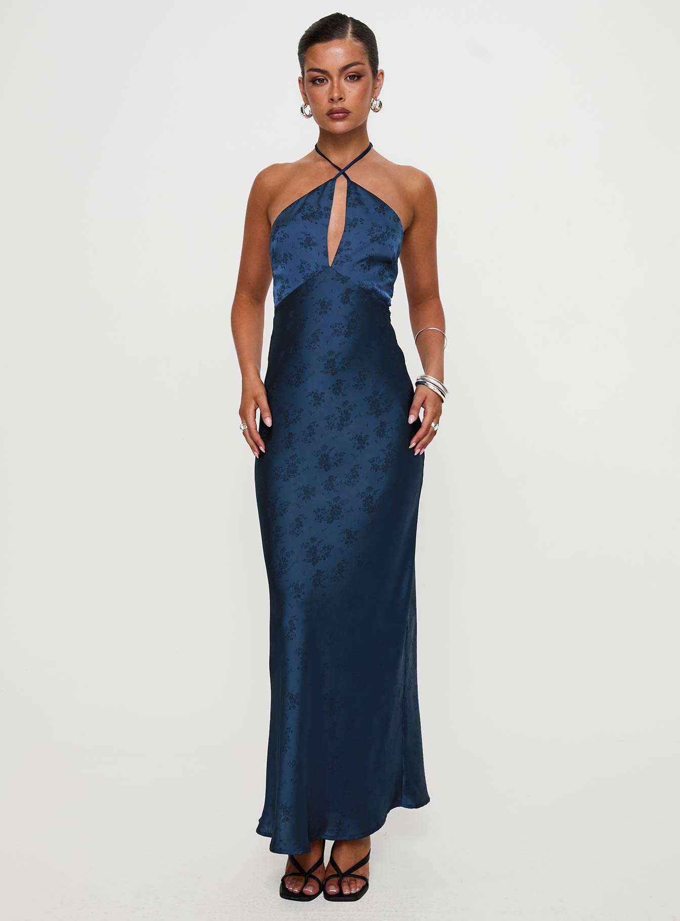 Limosina Halter Maxi Dress Navy Free Shipping 2025