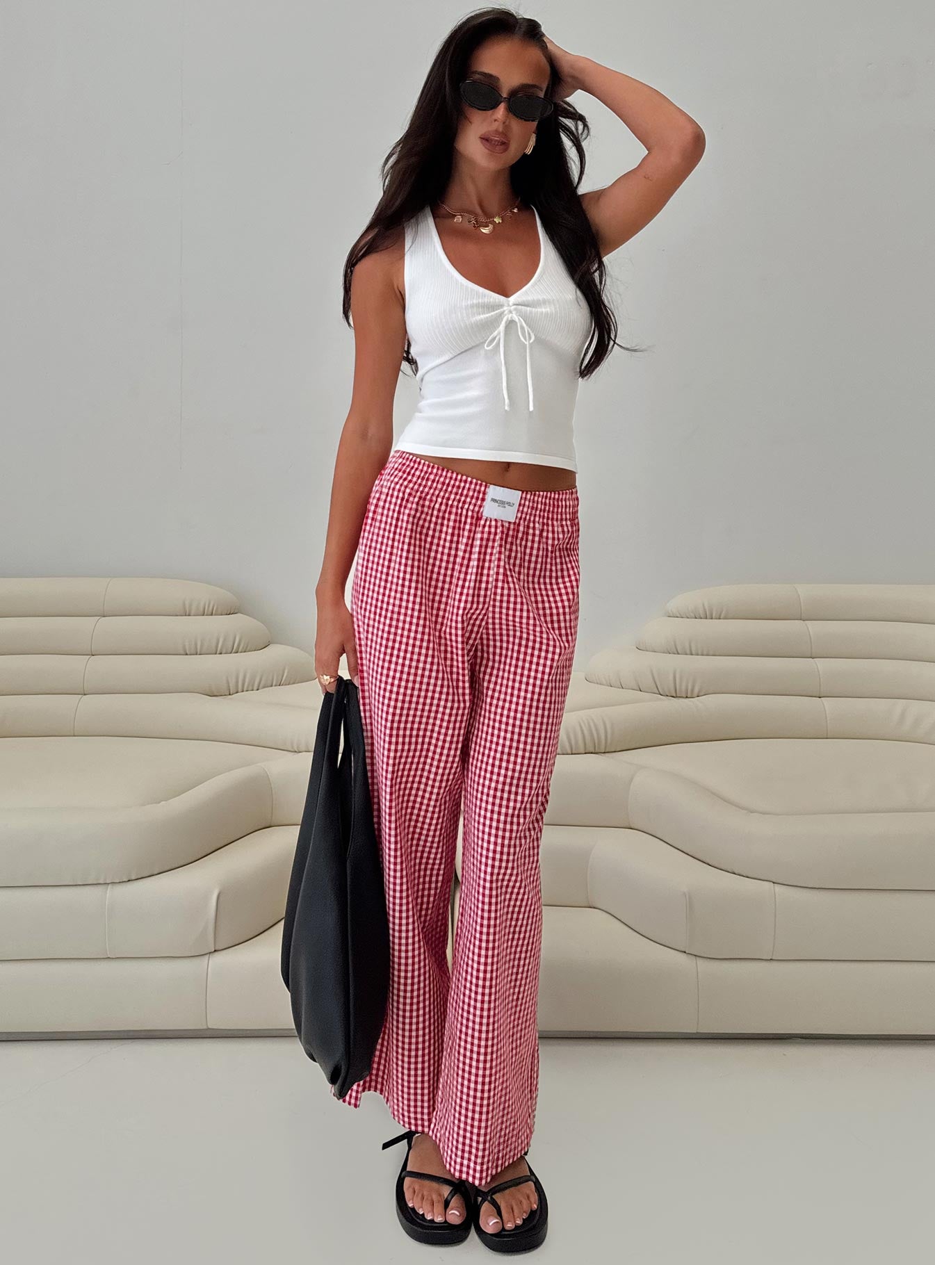 Beach House Pants Red Gingham Tumblr Cheap Pice