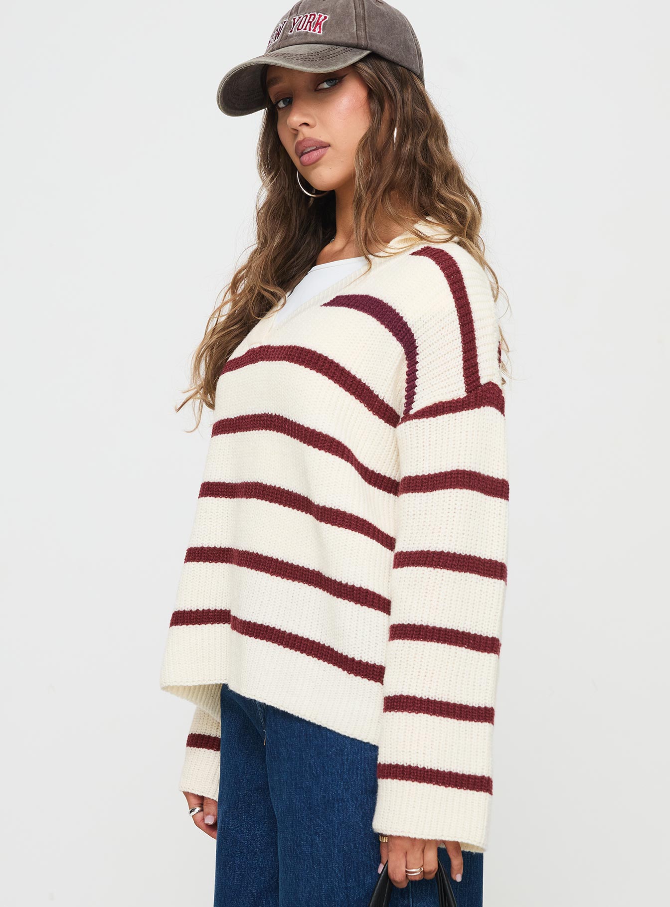 Forte Knit Sweater Red / Cream Sale Fashion