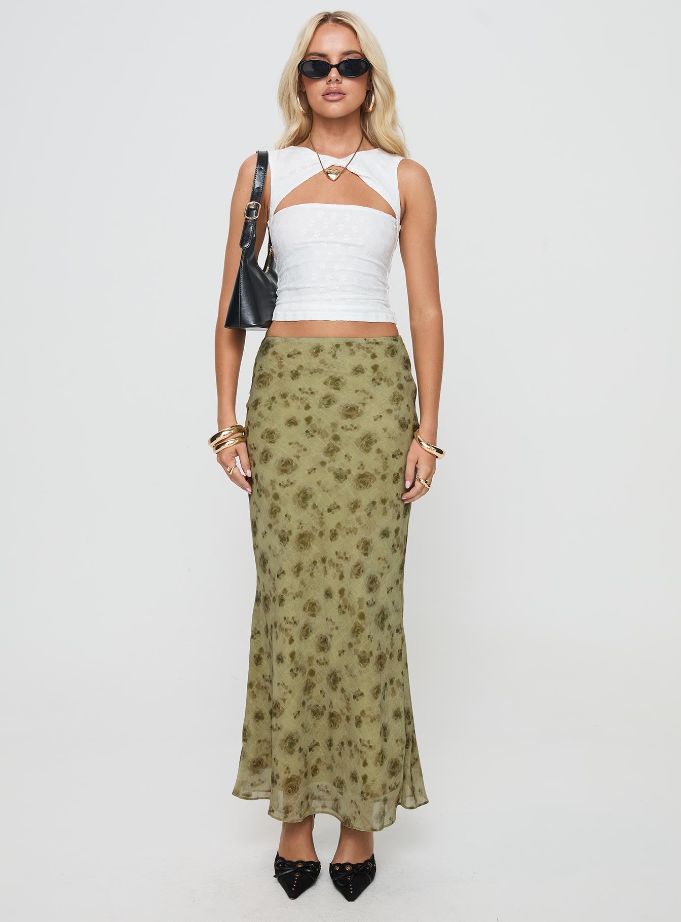 Piazia Maxi Skirt Green Discount Brand New Unisex