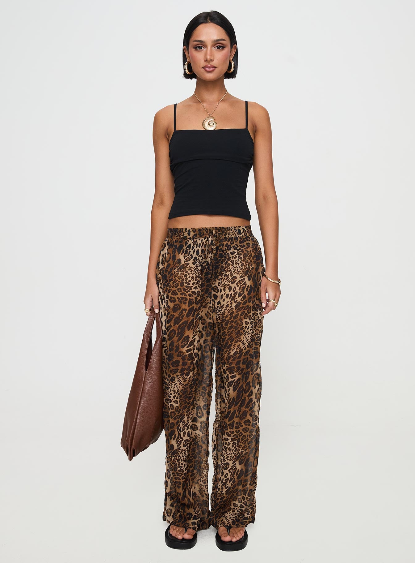 Fyre Wide Leg Pant Leopard Excellent Online