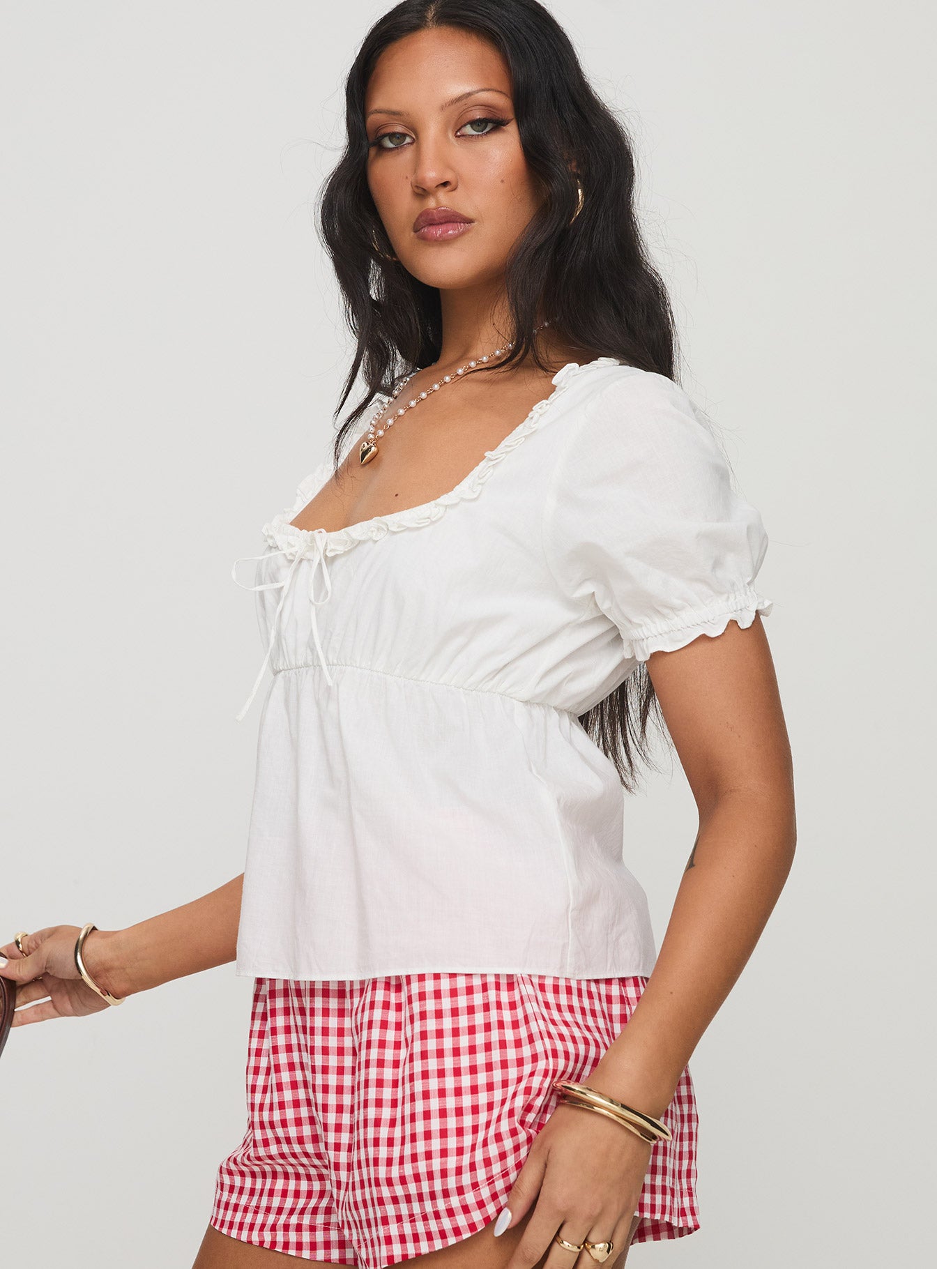 Elizabette Puff Sleeve Top White Buy Cheap 2025 Newest