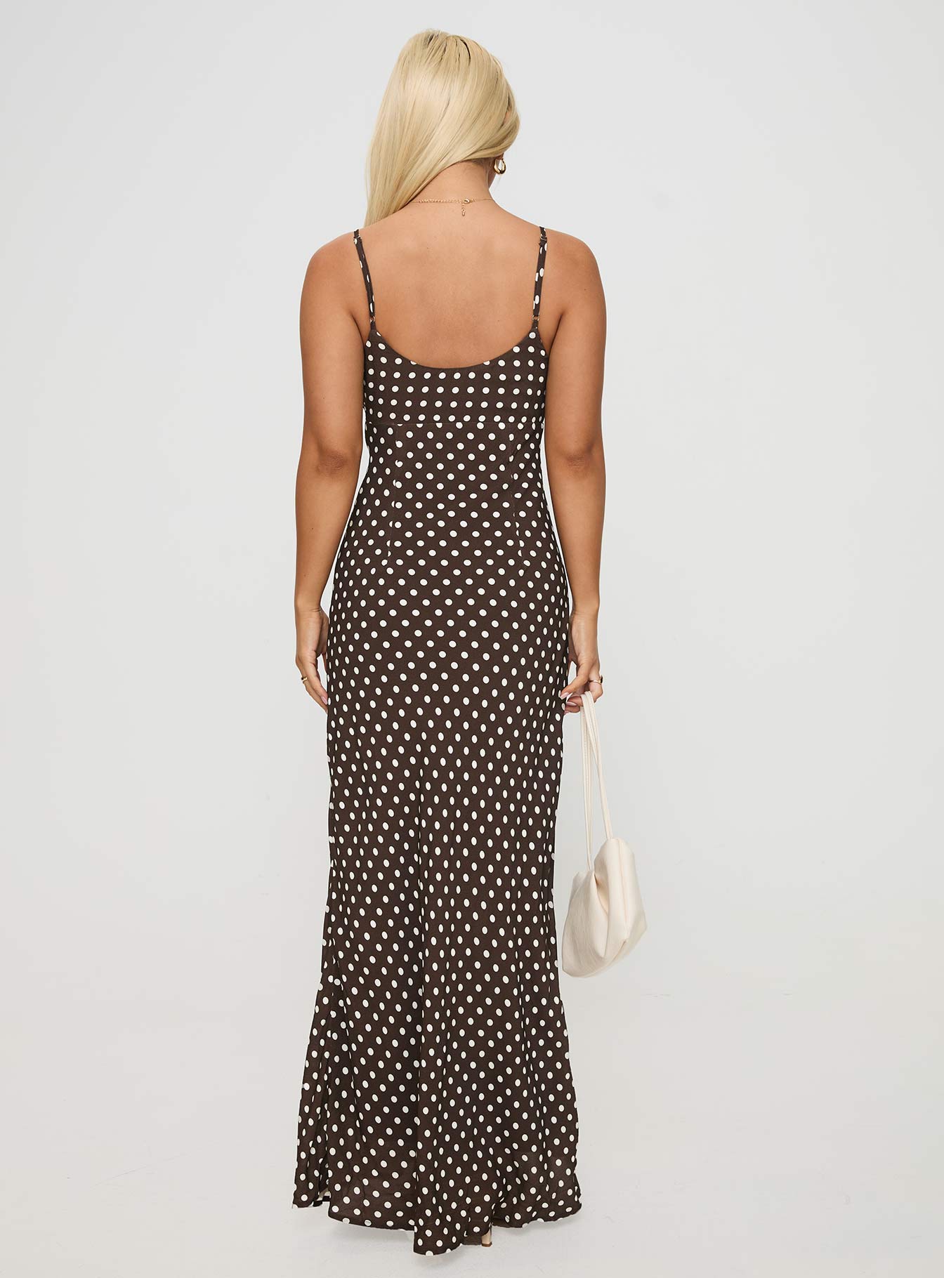 Jorjana Polka Maxi Dress Brown / White Outlet Best Sale