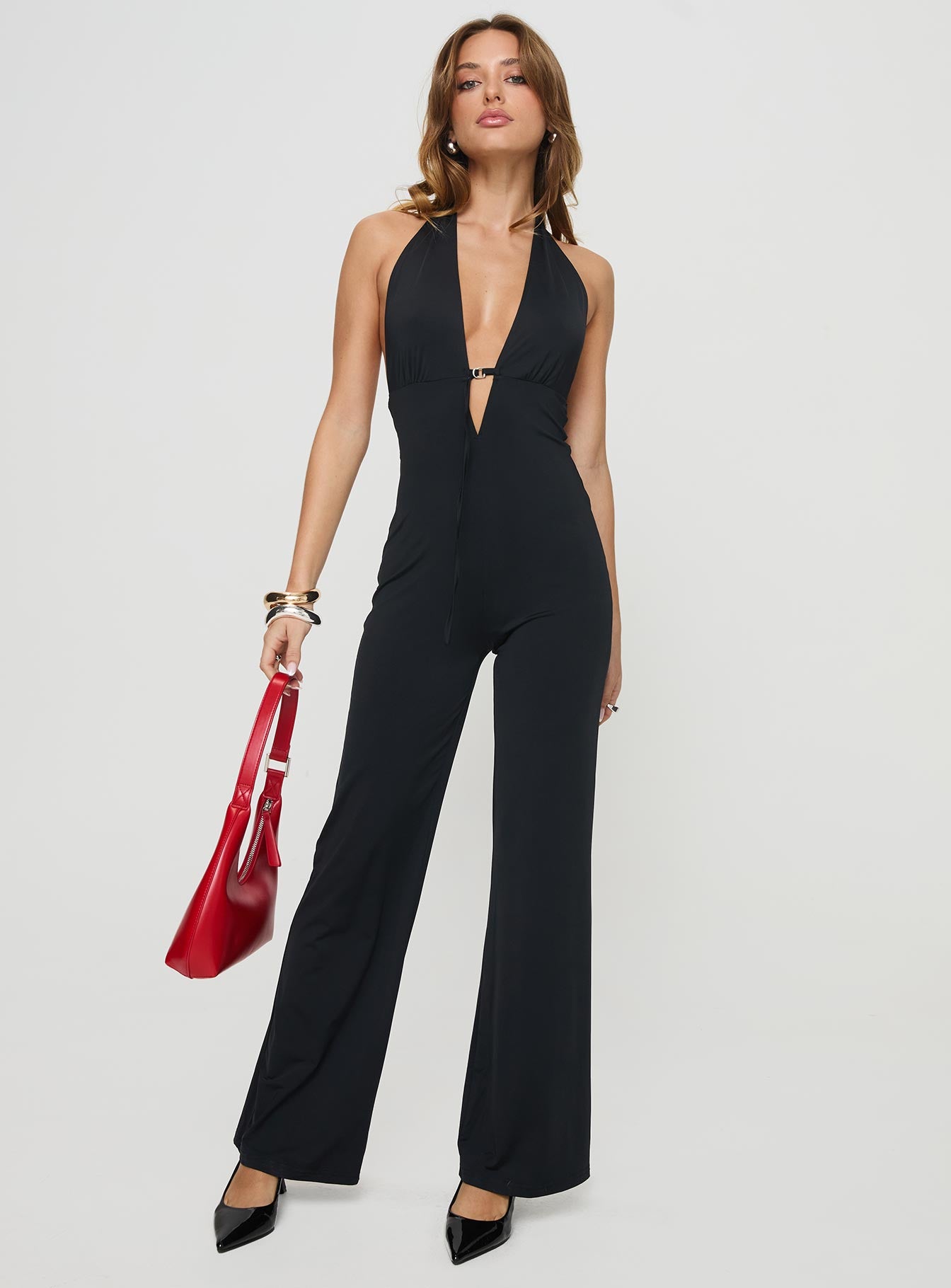 Rinaldi V Neck Jumpsuit Black Wholesale Pice For Sale