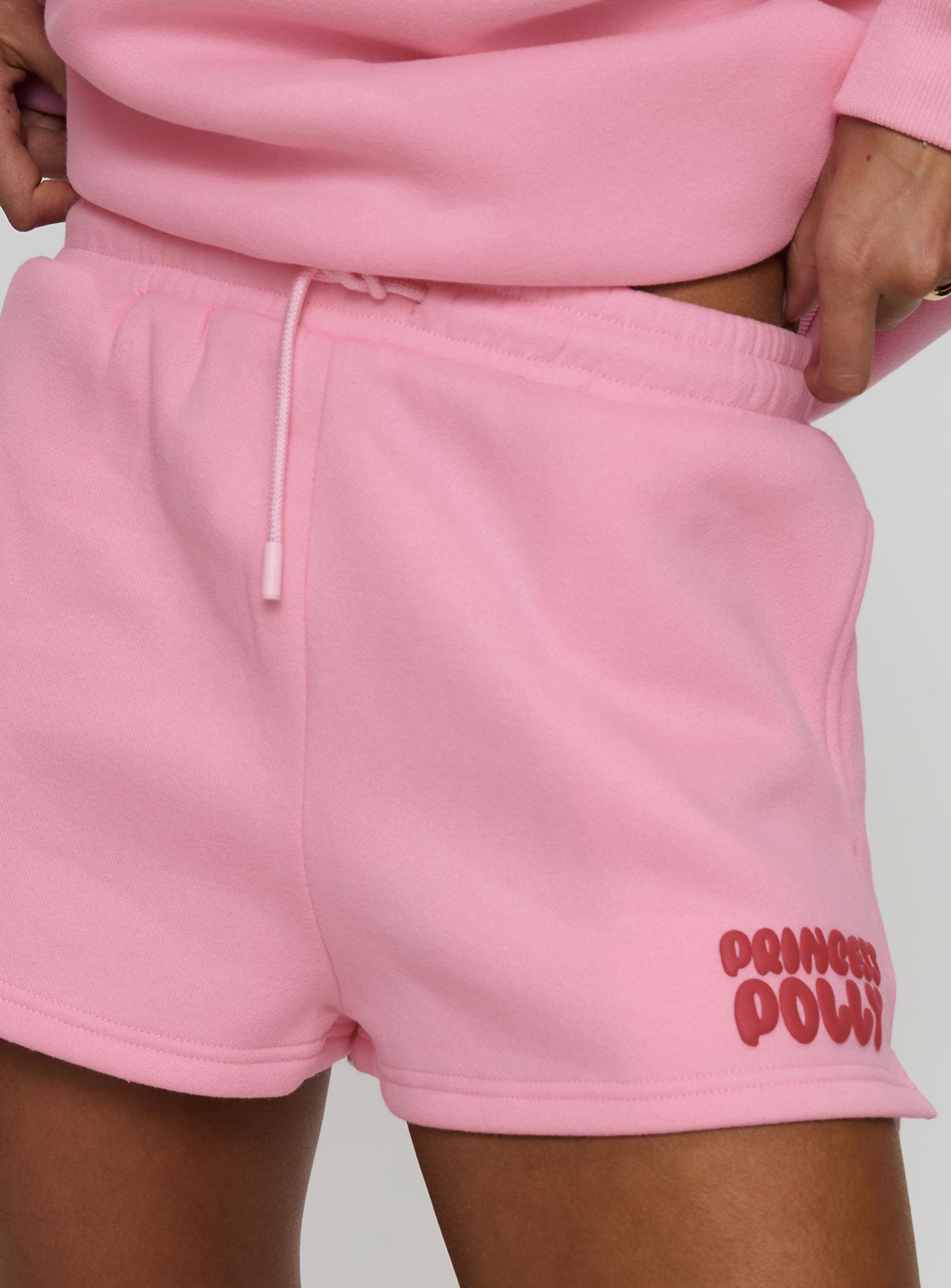 Princess Polly Sweat Short Bubble Text Pink / Red Cheap Sale Purchase