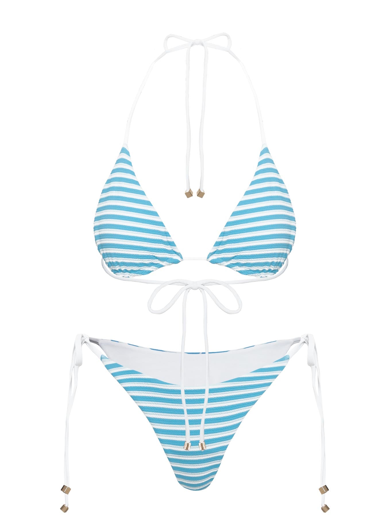 Nevaeh Triangle Bikini Top Blue / White Clearance Pictures