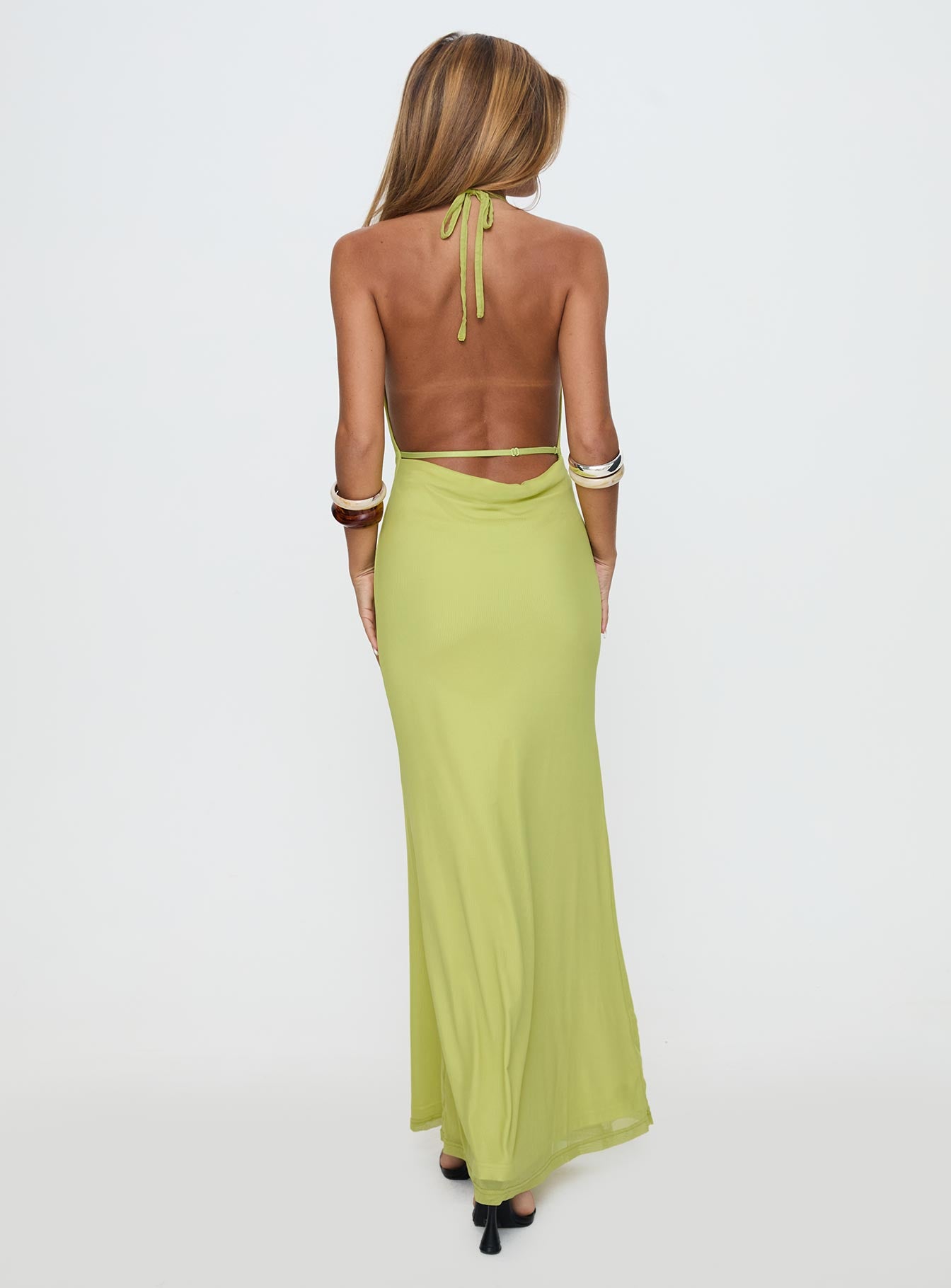 Rhaenyra Halter Maxi Dress Green Sale View