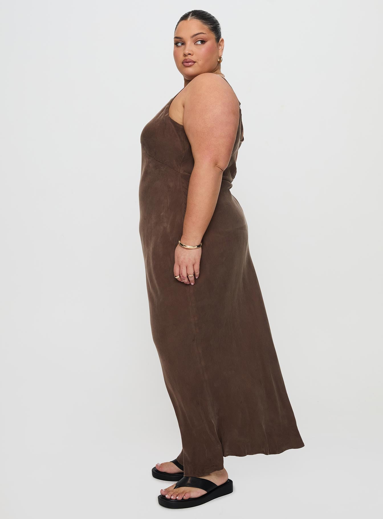 Laurette Maxi Dress Brown Curve Sale Cheapest