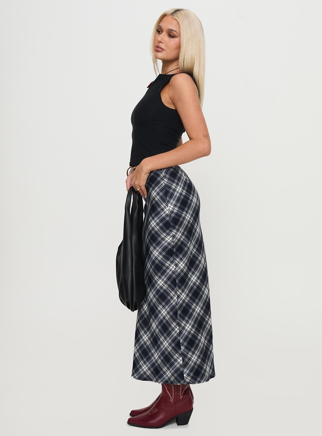 Everlie Low Waist Maxi Skirt Check Multi Latest Cheap Online