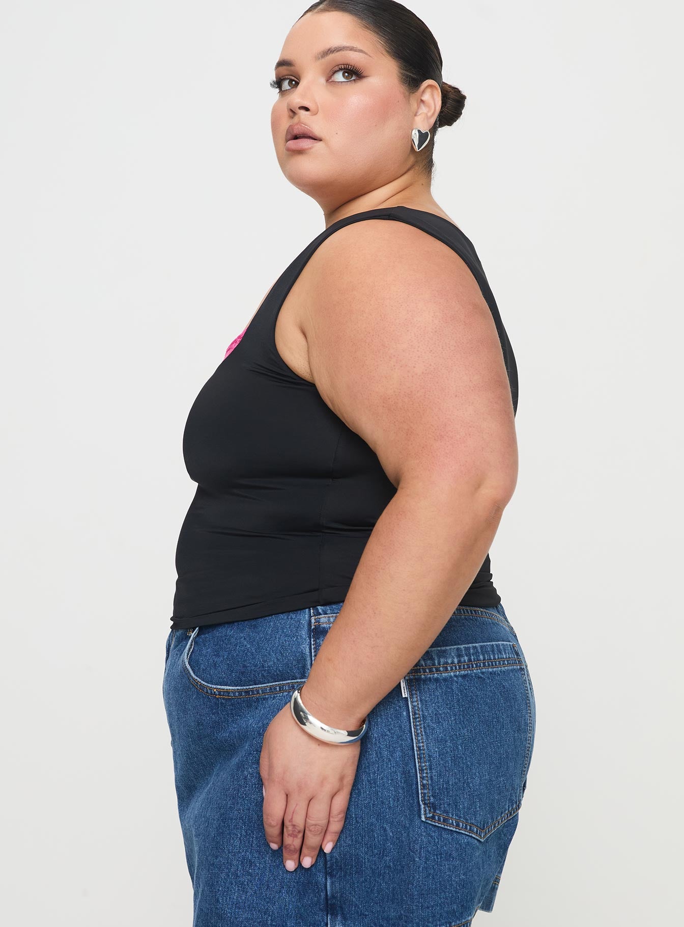 Back In Time Top Black / Pink Lace Curve Cheap Sale Cost