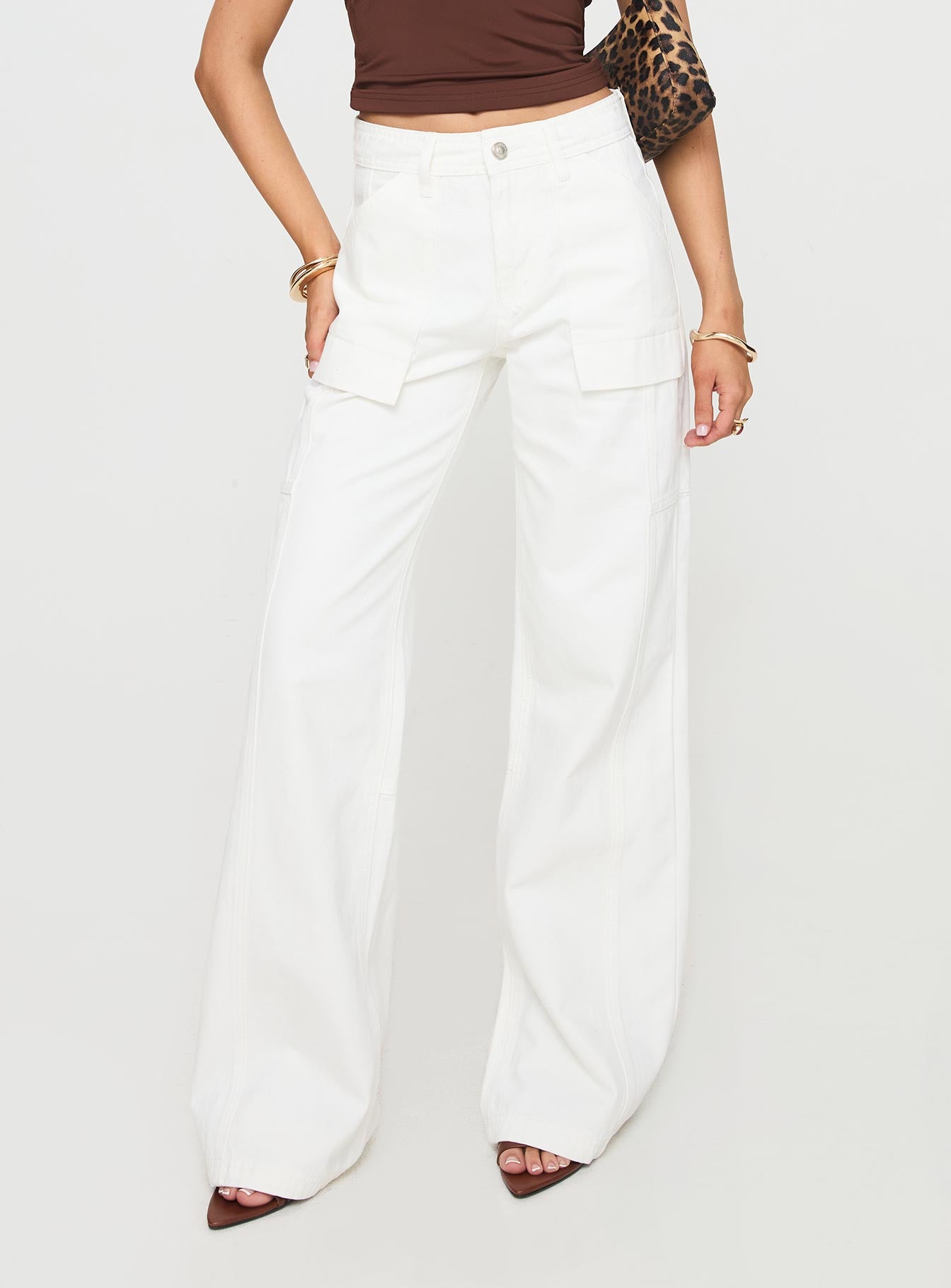 Chad Cargo Jeans White Denim Pay With Visa Cheap Pice