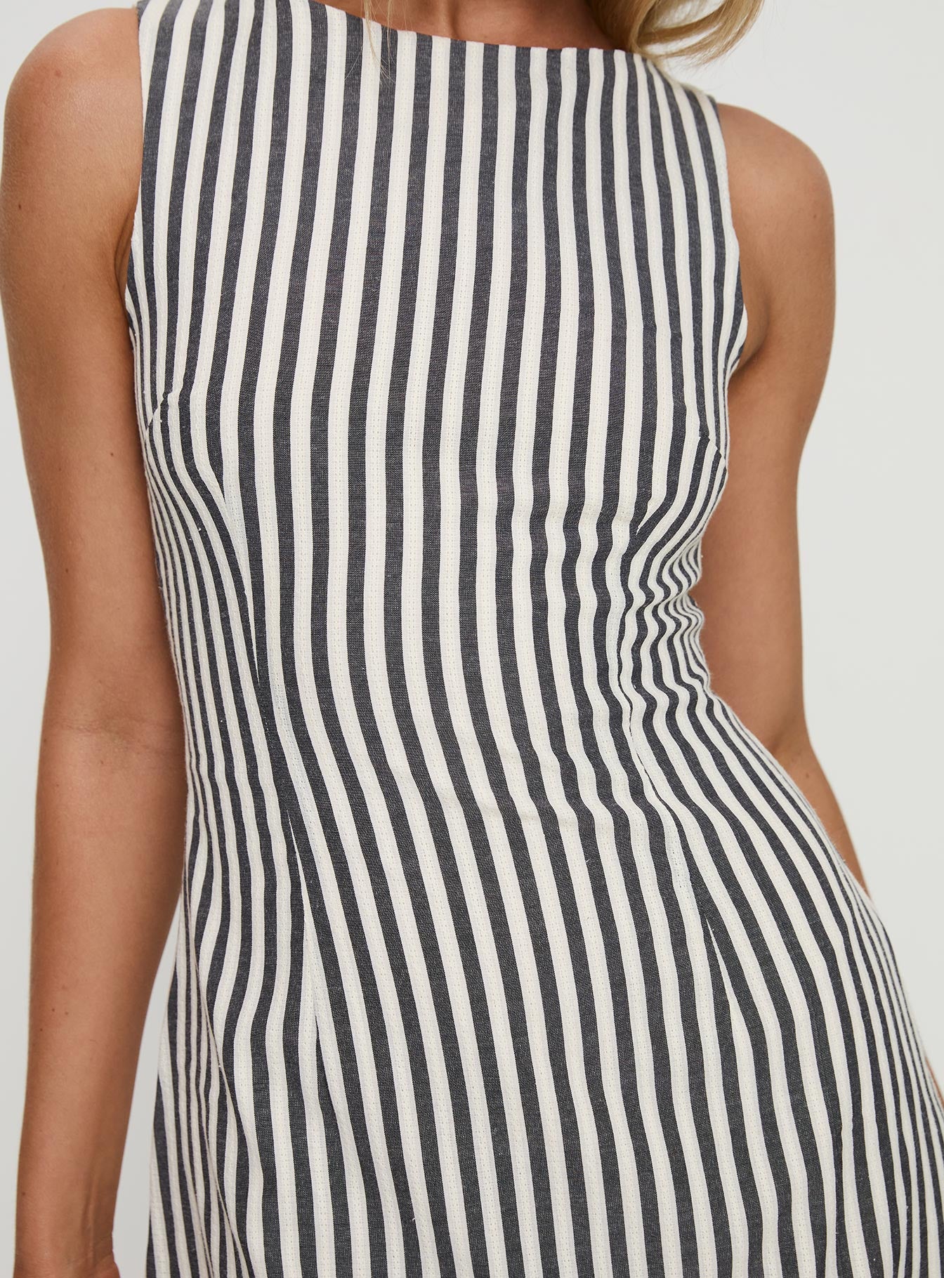 Alfalfa Shift Mini Dress Grey Stripe Cheap Purchase