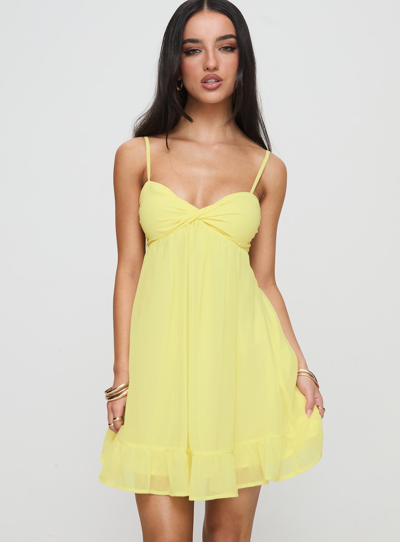 Stolen Kisses Mini Dress Lemon Sale Browse