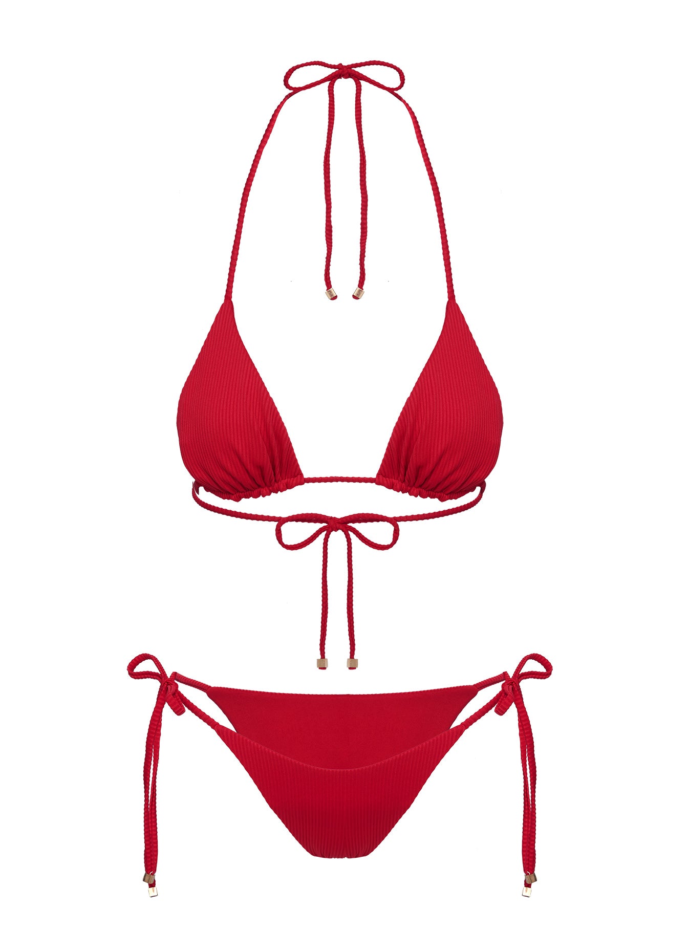 Glora Tie Side Ribbed Bikini Bottom Red Cheap Pice Wholesale