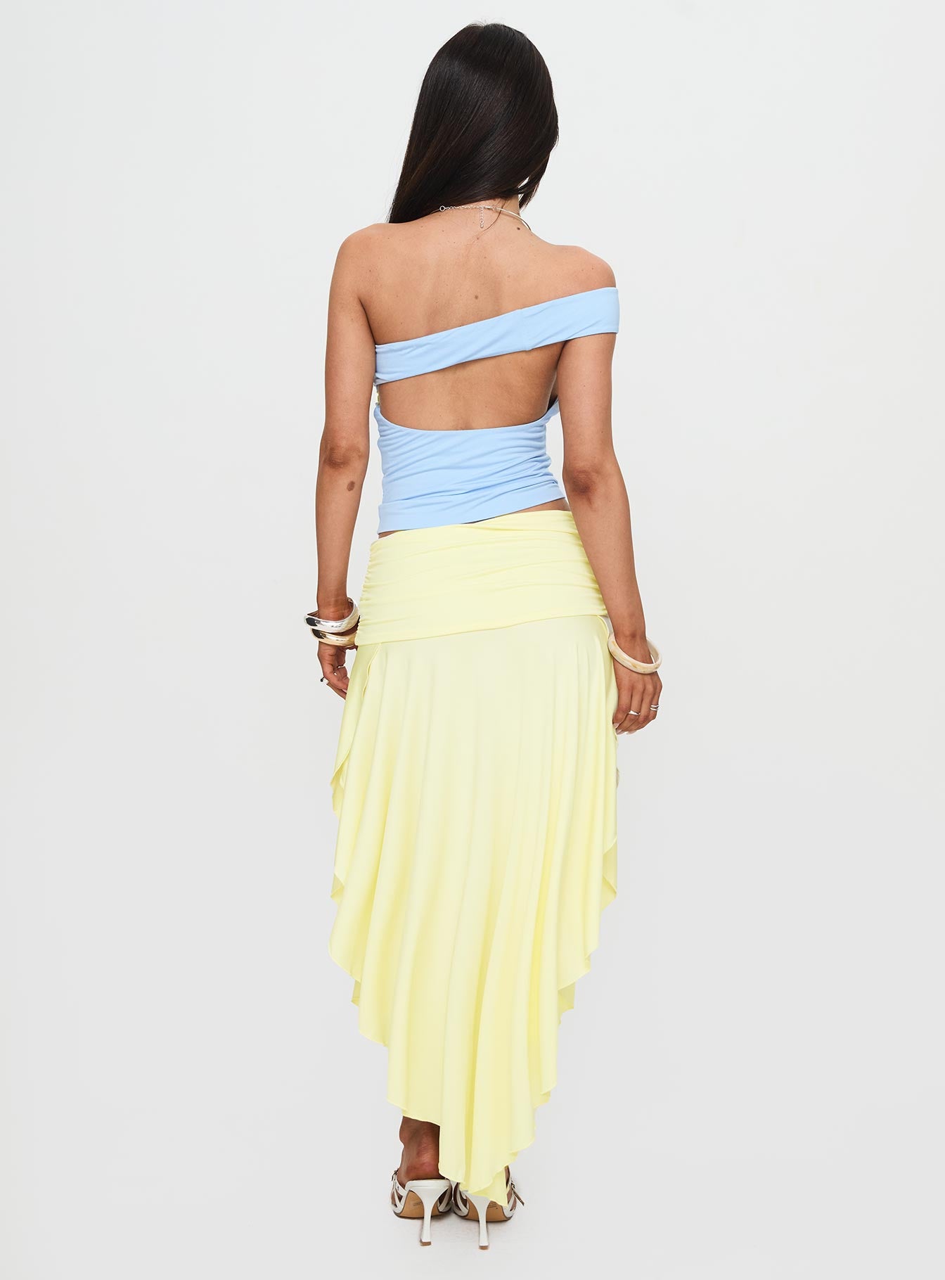 Symphonia Asymmetrical Midi Skirt Butter Yellow Looking For For Sale