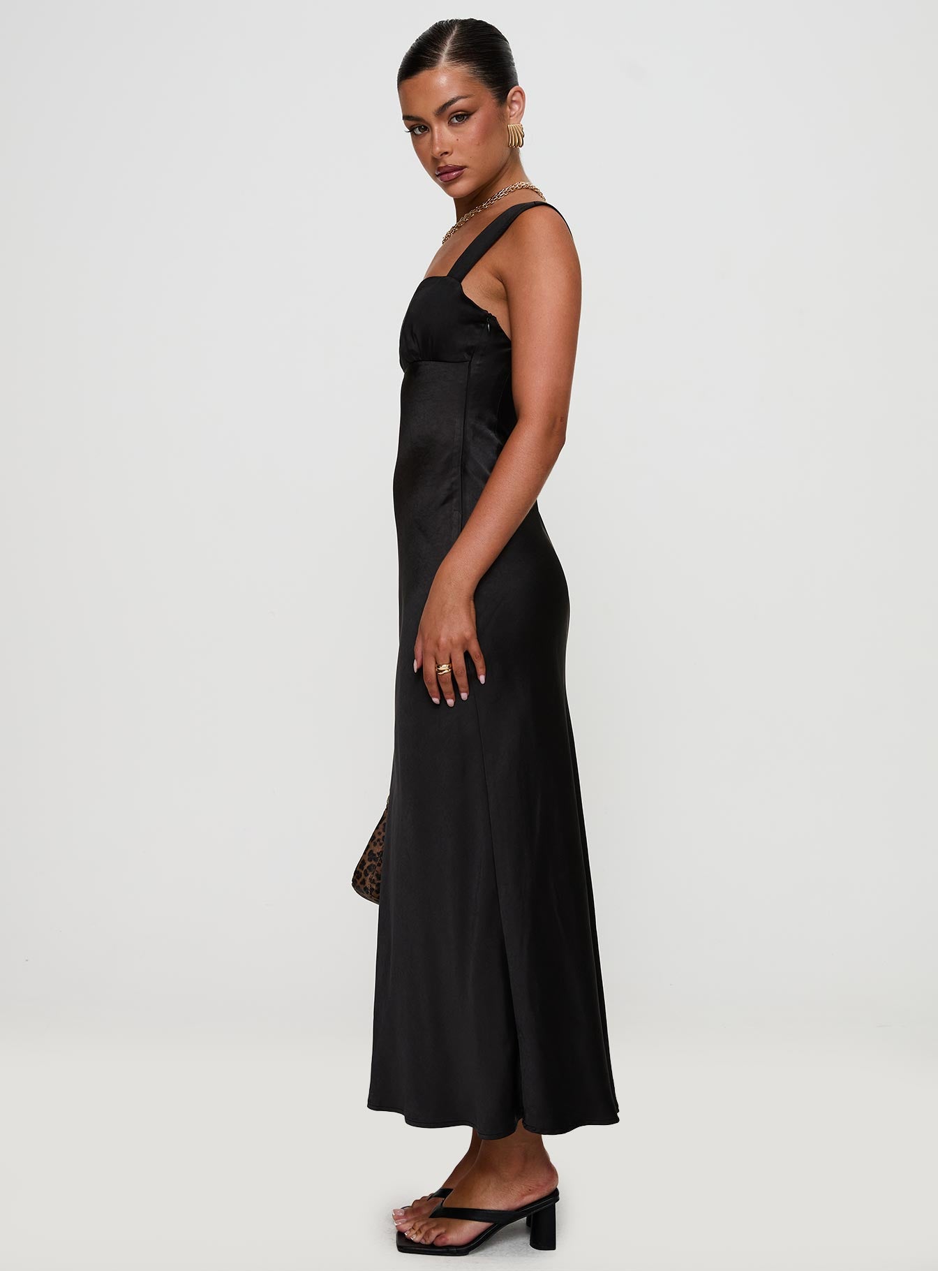 Radioactive Bias Cut Maxi Dress Black Online Shop From China