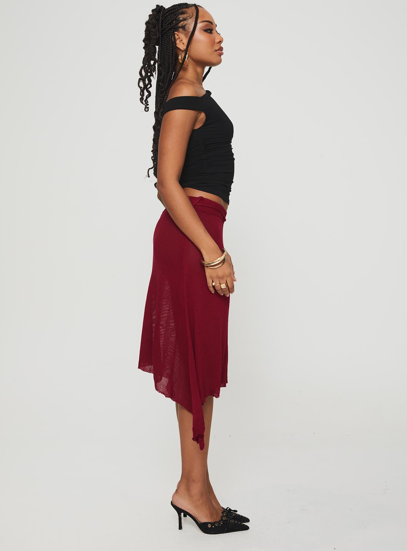 Leysa Midi Skirt Red Buy Cheap Nicekicks