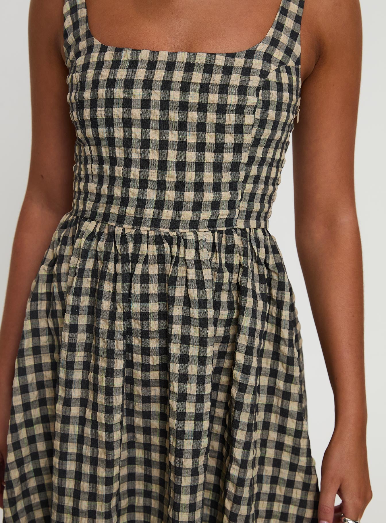 Cartmel Check Maxi Dress Black / Cream Tall Free Shipping Comfortable