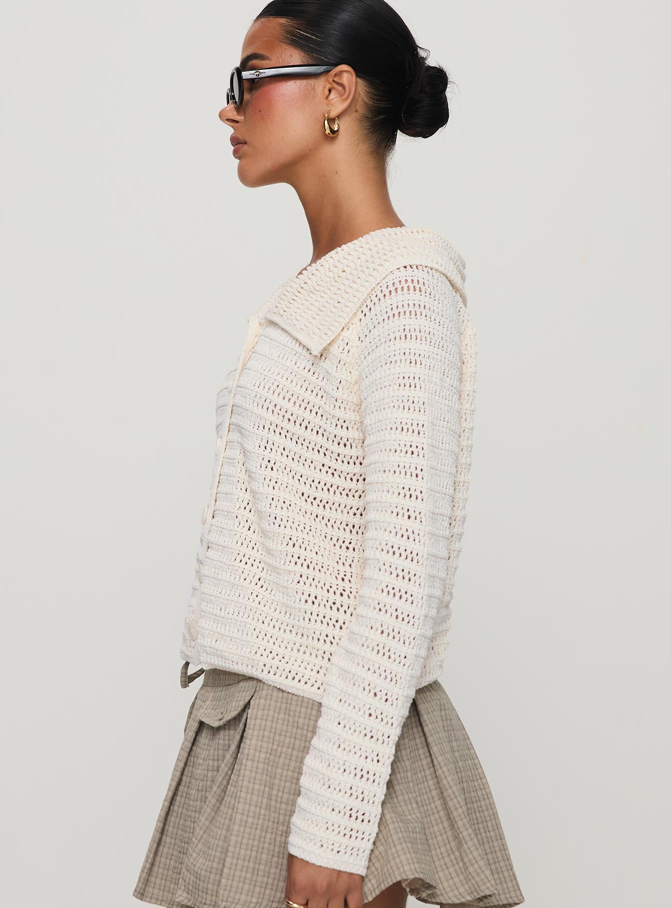 Tuscon Crochet Sweater White Cheap Shop