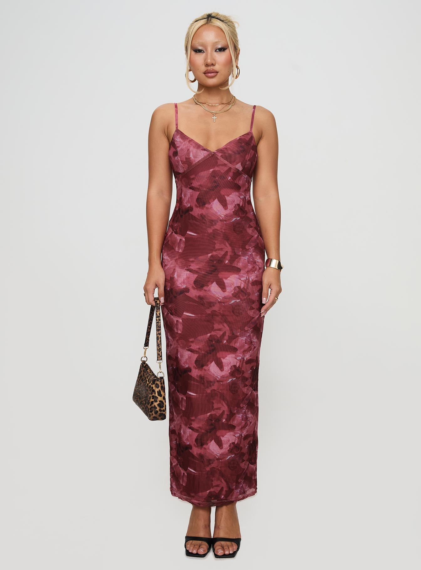 Hathaway Maxi Dress Burgundy Floral Clearance Exclusive