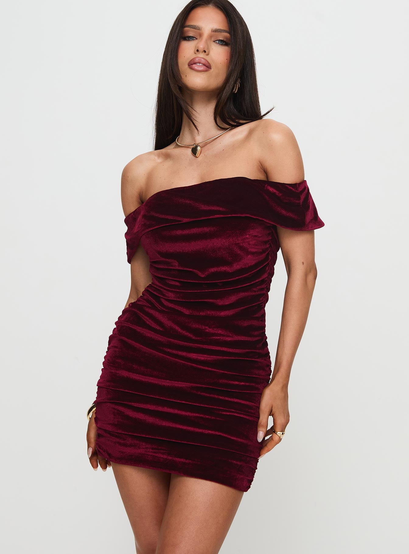 Regency Strapless Velvet Mini Dress Burgundy 2025 Cheap Online